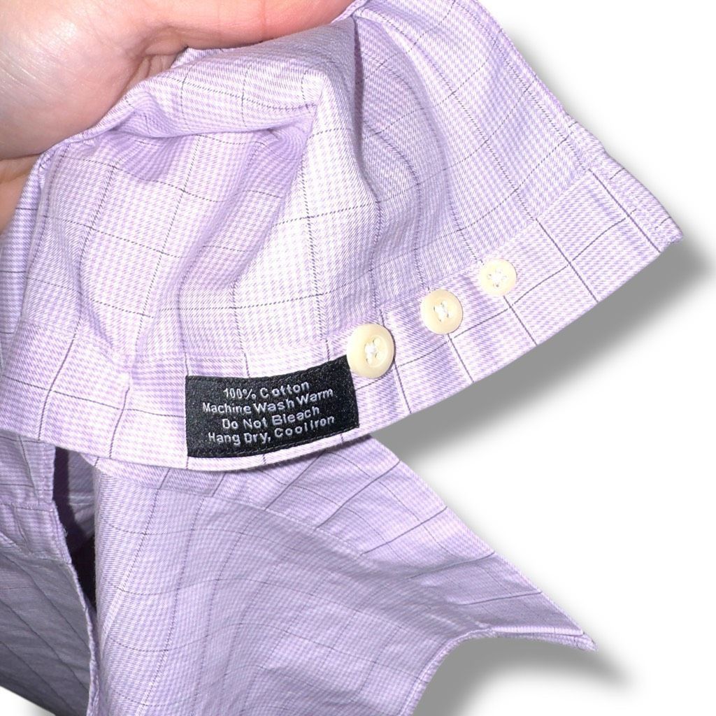 David Donahue Purple David Donahue Trim Fit French Cuff Dress Shirt Size M Size US M / EU 48-50 / 2 - 7 Thumbnail