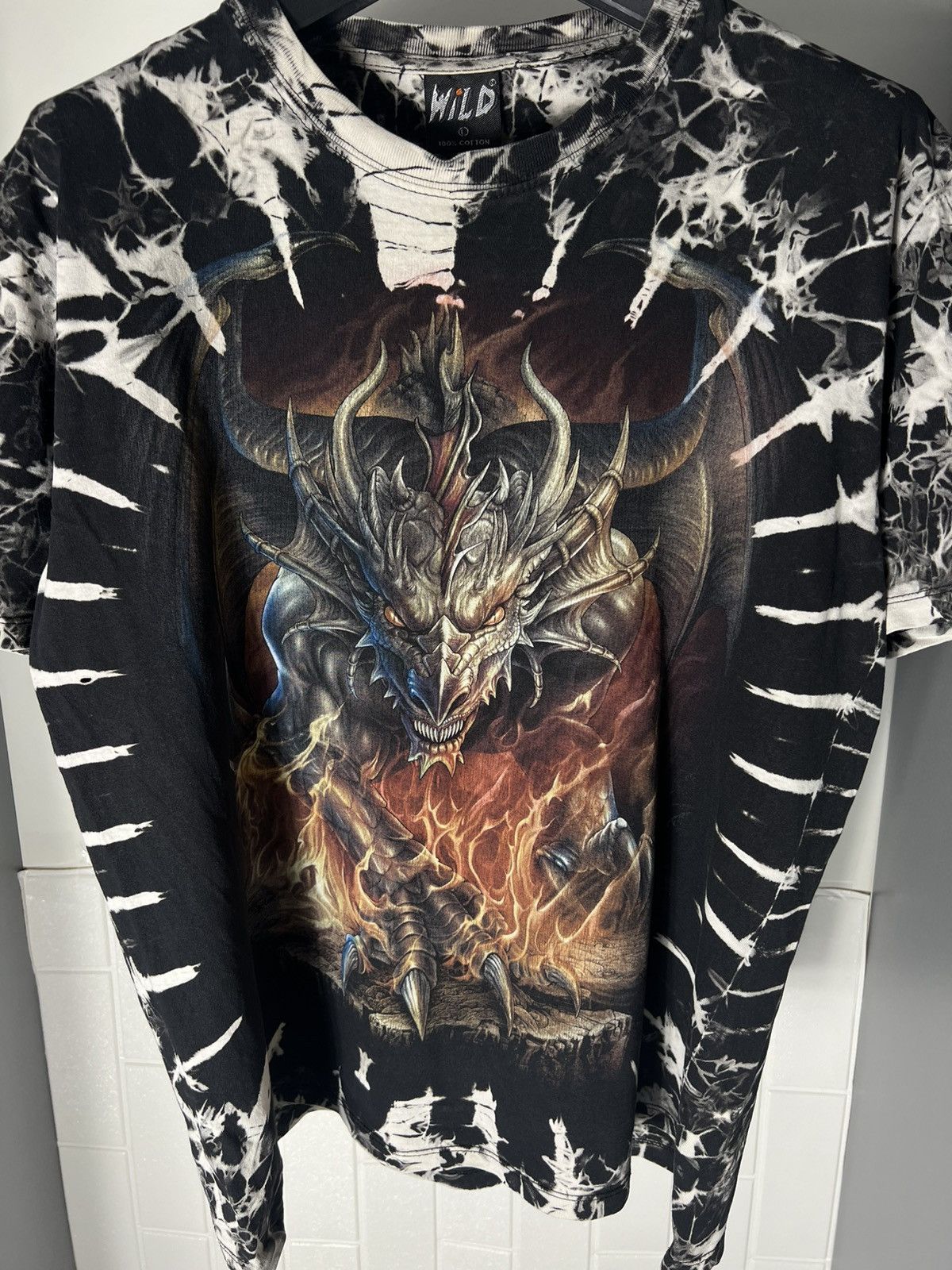 Vintage VERY RARE DRAGONS DOUBLE PRINTED DESIGNER T-SHIRT Y2K 90s Size US L / EU 52-54 / 3 - 2 Thumbnail
