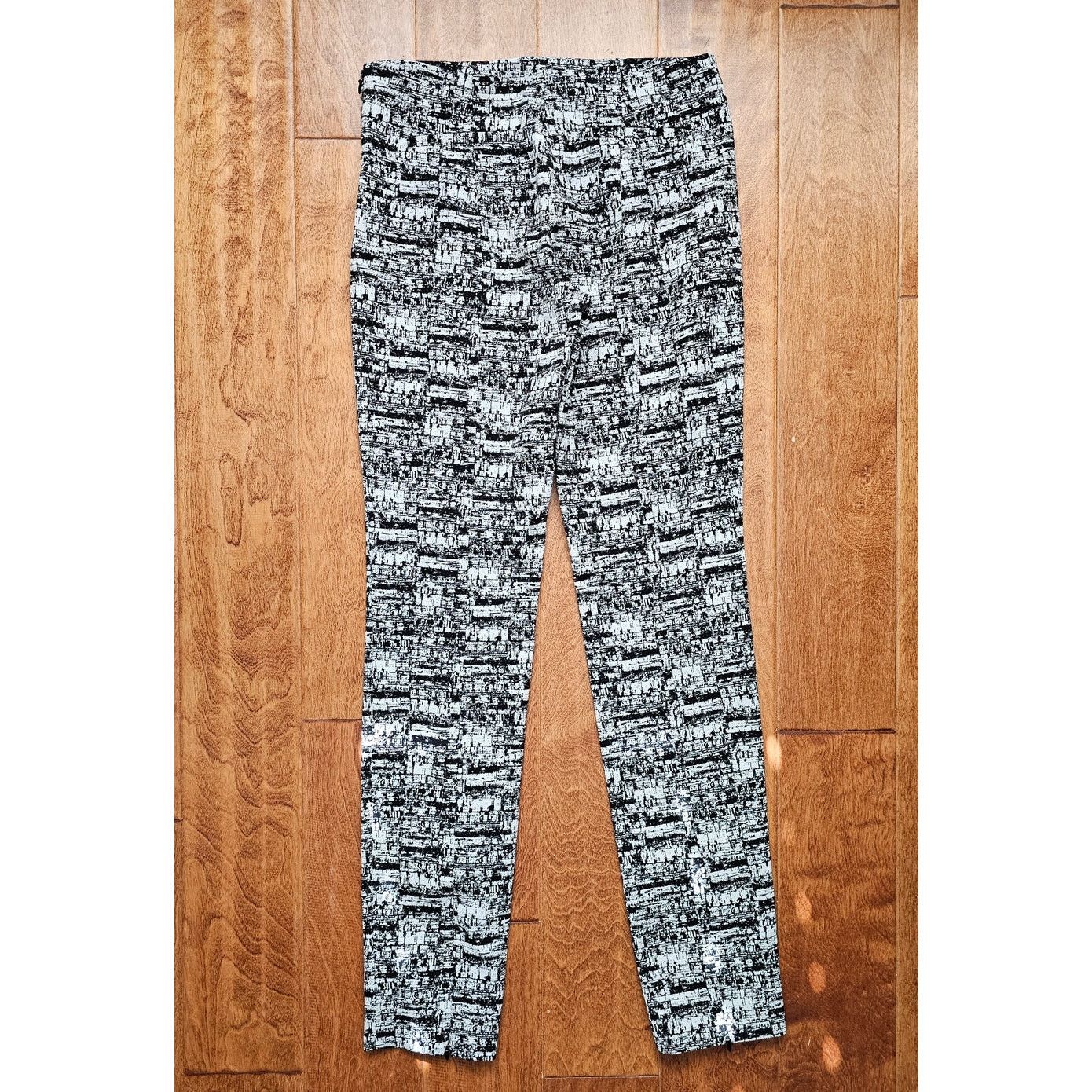Diane von Furstenberg Diane Von Furstenberg Women's B/W Jacquard Dorothy Pants 2 Size 26" / US 2 / IT 38 - 3 Thumbnail