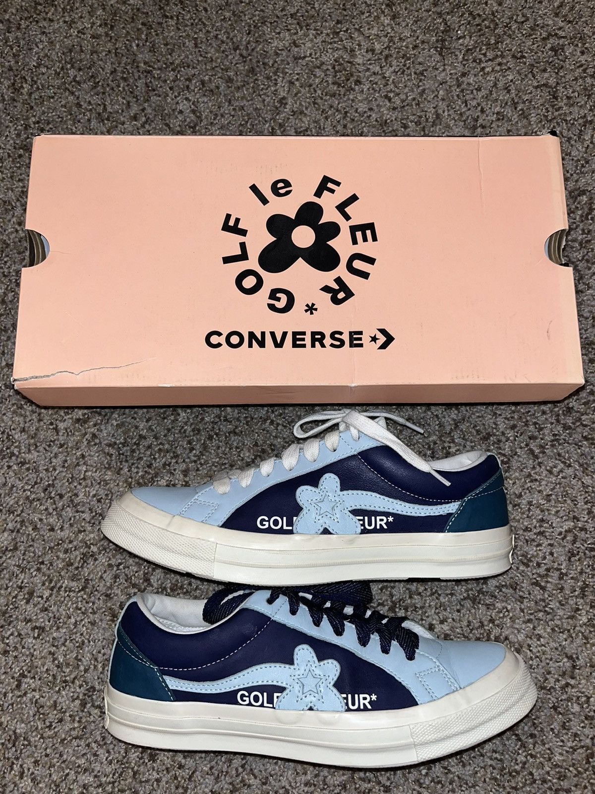 image of Converse x Golf Le Fleur X One Star Ox ‘Blue’ Shoes, Men's (Size 10.5)