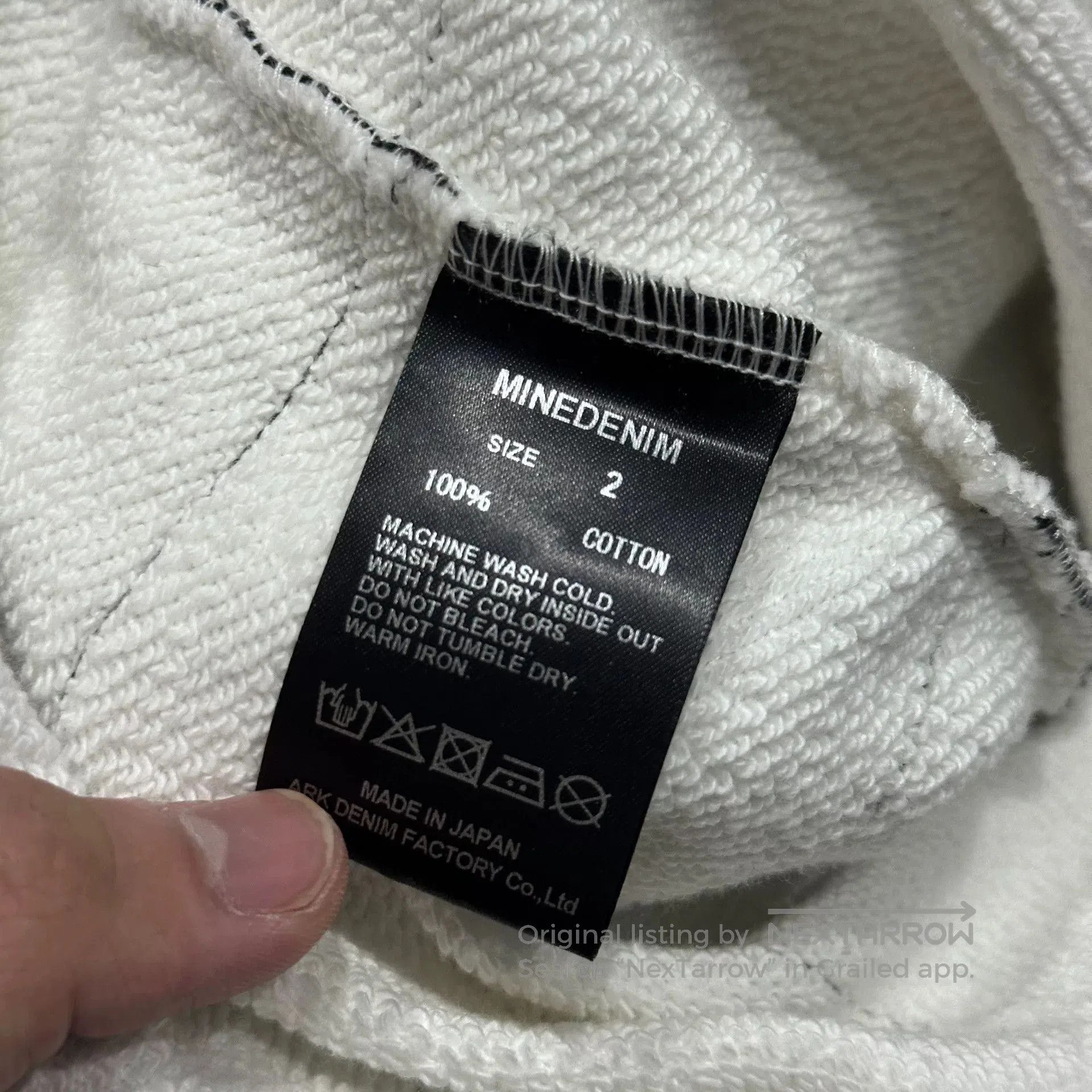 Vintage Minedenim Distressed Fringe Black White Hoodie. Size US M / EU 48-50 / 2 - 4 Thumbnail