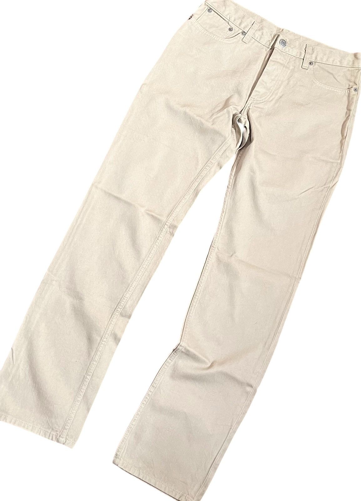 Helmut Lang Vintage helmut lang light cream denim jeans Size US 29 - 3 Thumbnail