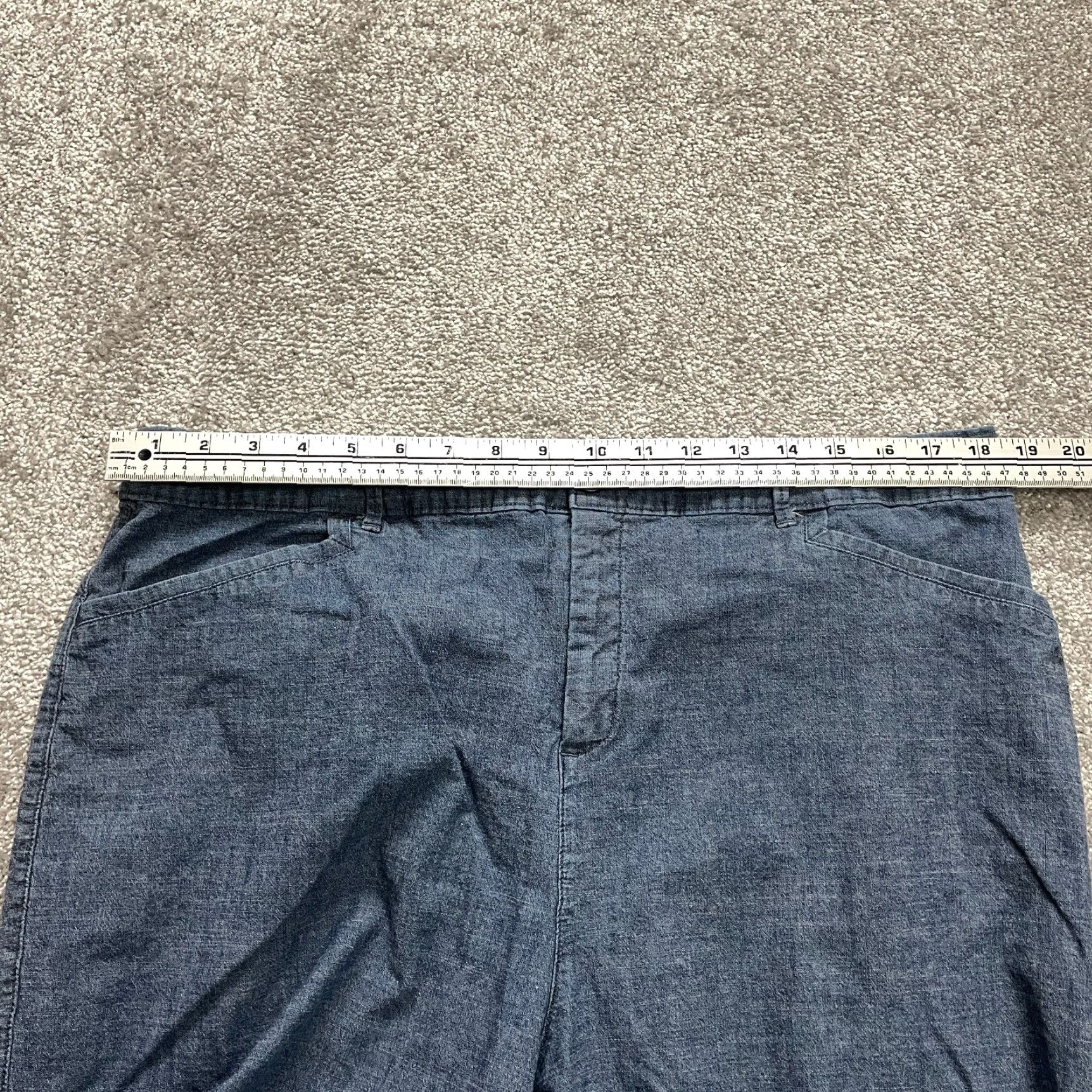 Croft & Barrow Croft & Barrow Bermuda Shorts womens 18 Blue Chambray Stretch Classic Fit 10" Inseam Casual, Workwear, Activewear, 90s USA Mens Womens Girls Size 25" / US 0 / IT 36 - 5 Thumbnail