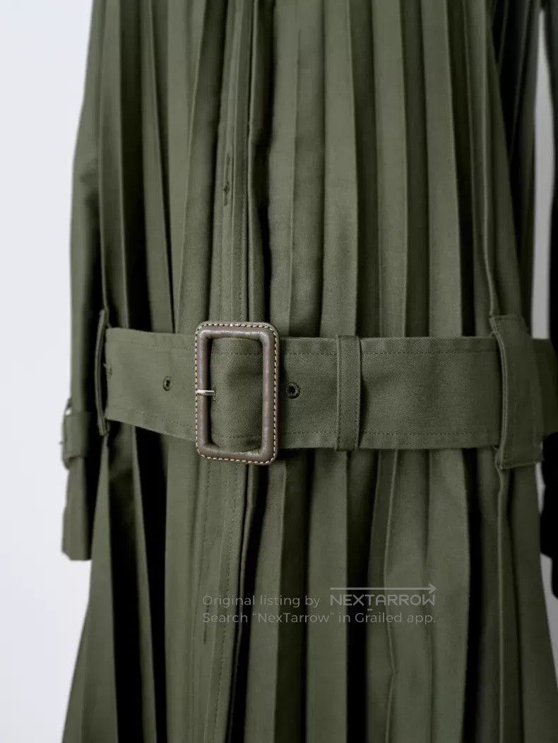 Junya Watanabe Junya Watanabe Military green accordion pleat trench coat Size XS / US 0-2 / IT 36-38 - 4 Thumbnail
