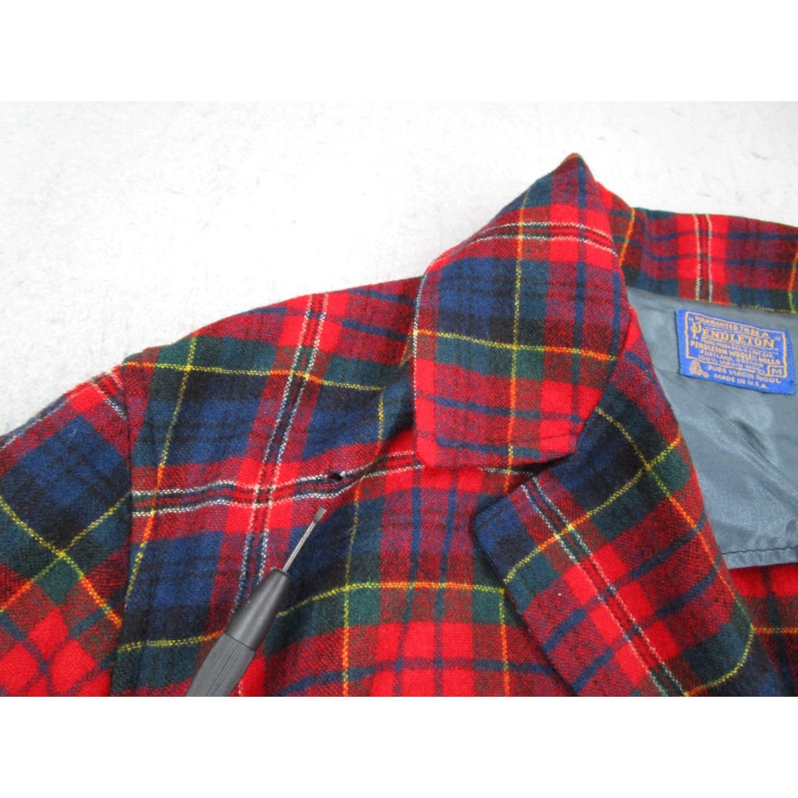 Pendleton VINTAGE Pendleton Jacket Mens Medium Blue Plaid Wool Button Up Shacket with Pockets - Made in USA 80s Western Theme Mens Size US M / EU 48-50 / 2 - 6 Thumbnail