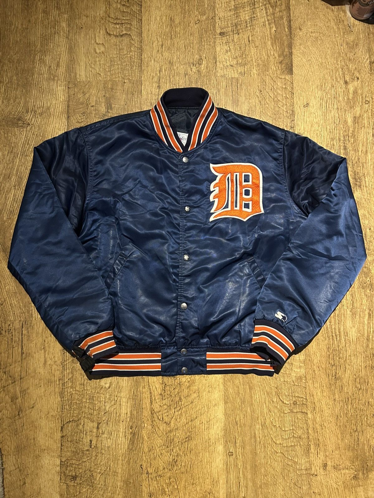 Starter Vintage Detroit Tigers Satin Bomber Jacket 90s MLB Diamond Size US L / EU 52-54 / 3 - 1 Thumbnail