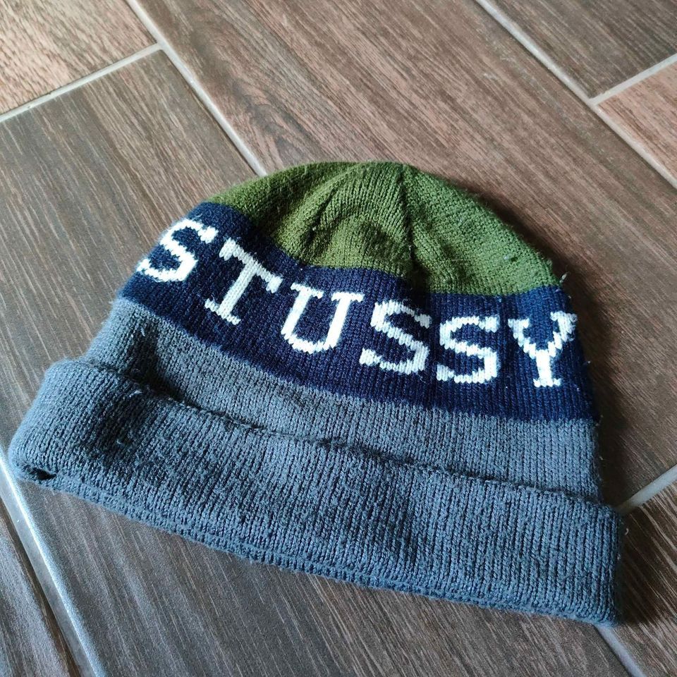 Stussy Stussy Beanie Army Green Big Logo 90's Size ONE SIZE - 1 Thumbnail