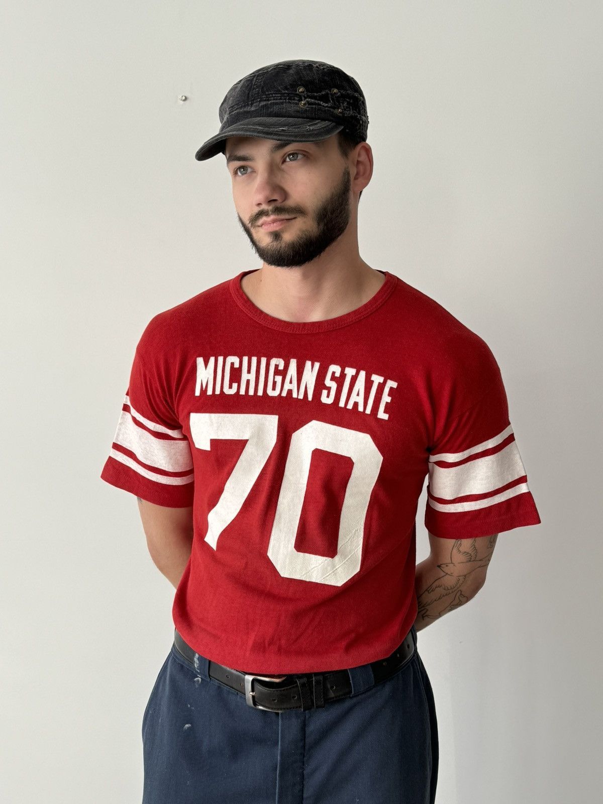 Champion × NCAA × Vintage 1970s NCAA ‘Michigan State Spartans #70’ Champion T-Shirt Size US M / EU 48-50 / 2 - 2 Thumbnail