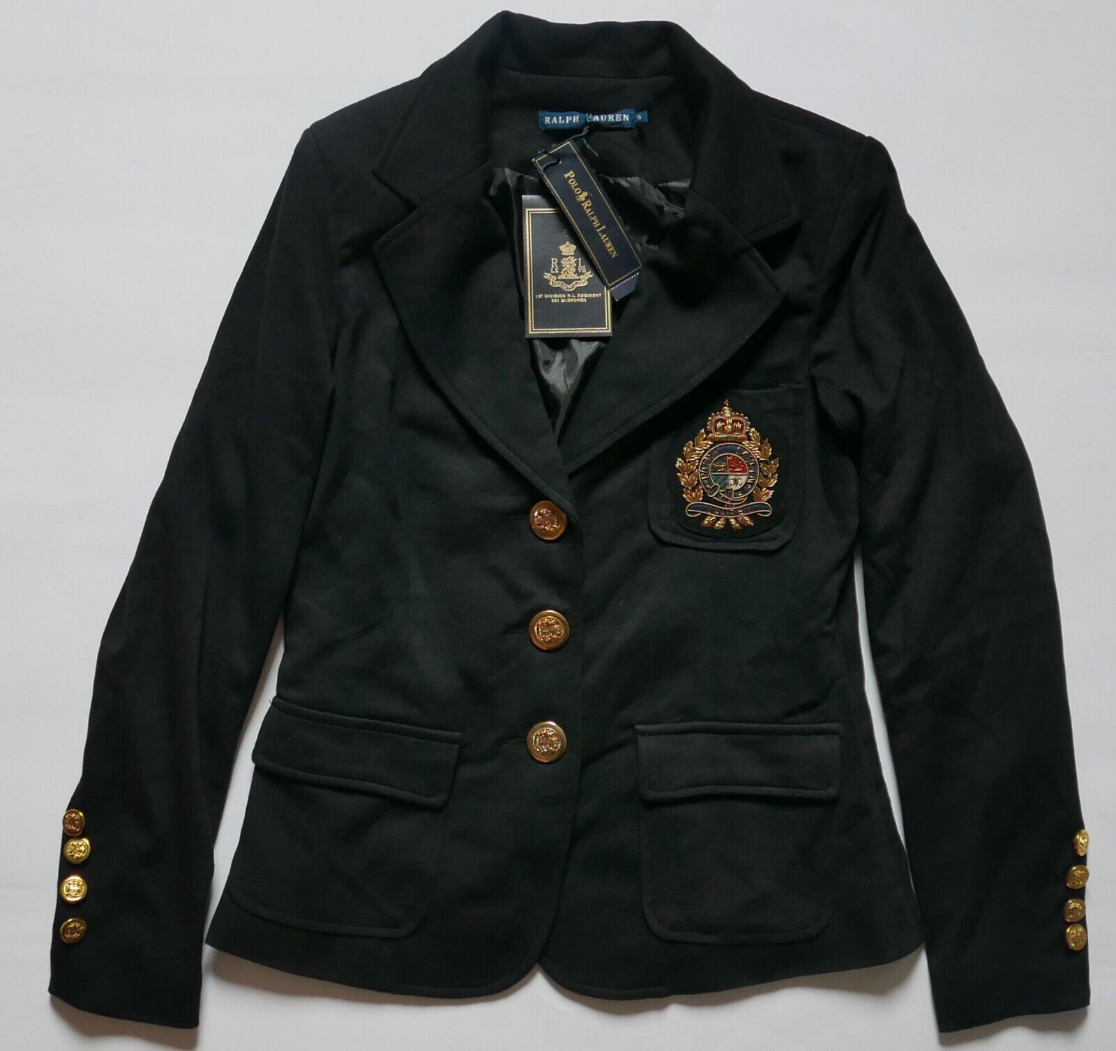 Ralph Lauren Blue Label Ralph Lauren Ble Label Blazer Jacket Coat Crest Black NWT S Size S / US 4 / IT 40 - 1 Thumbnail