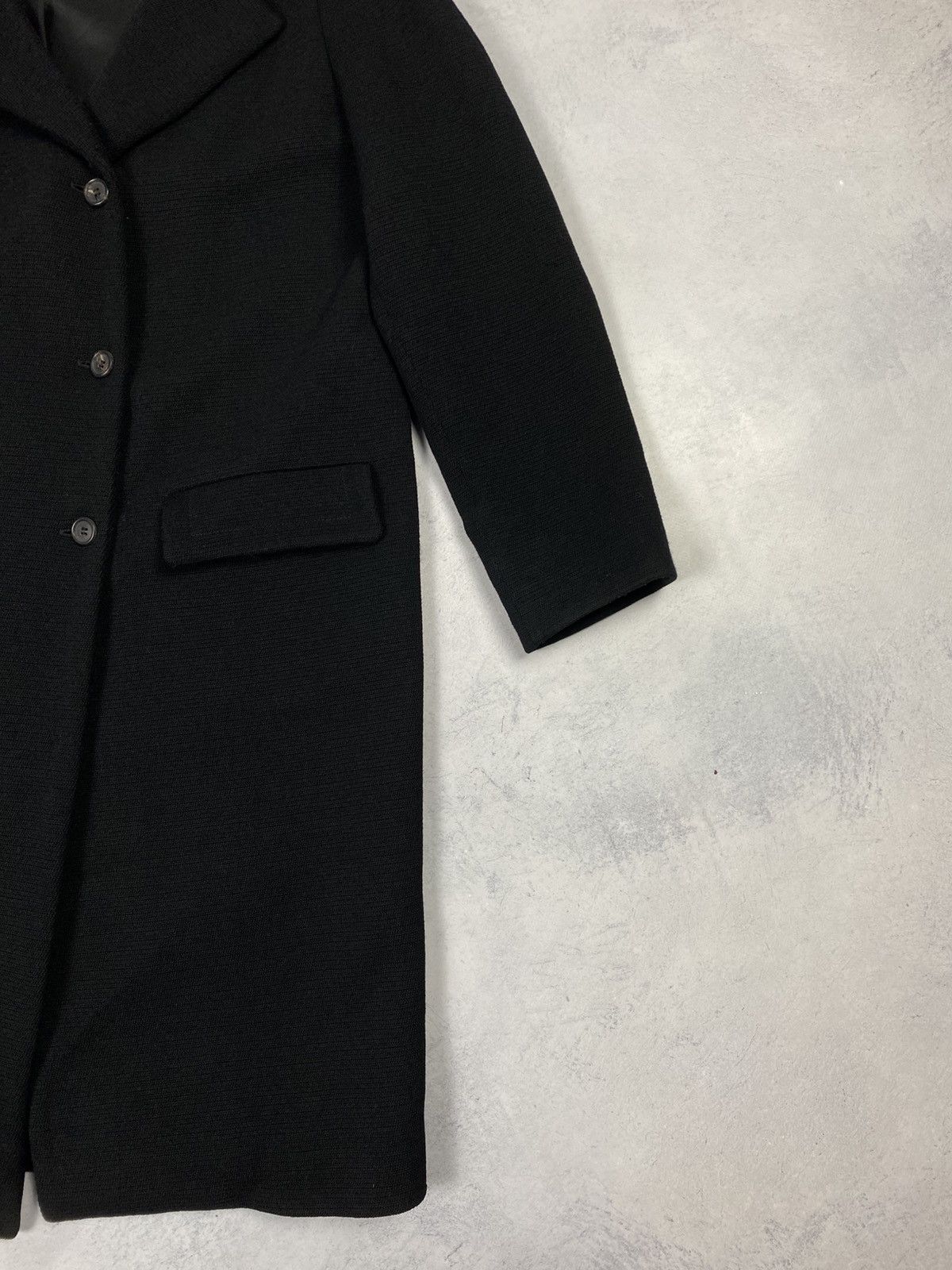 Prada Prada Button Front Collared Long Black Wool Coat Womens Size M / US 6-8 / IT 42-44 - 7 Thumbnail