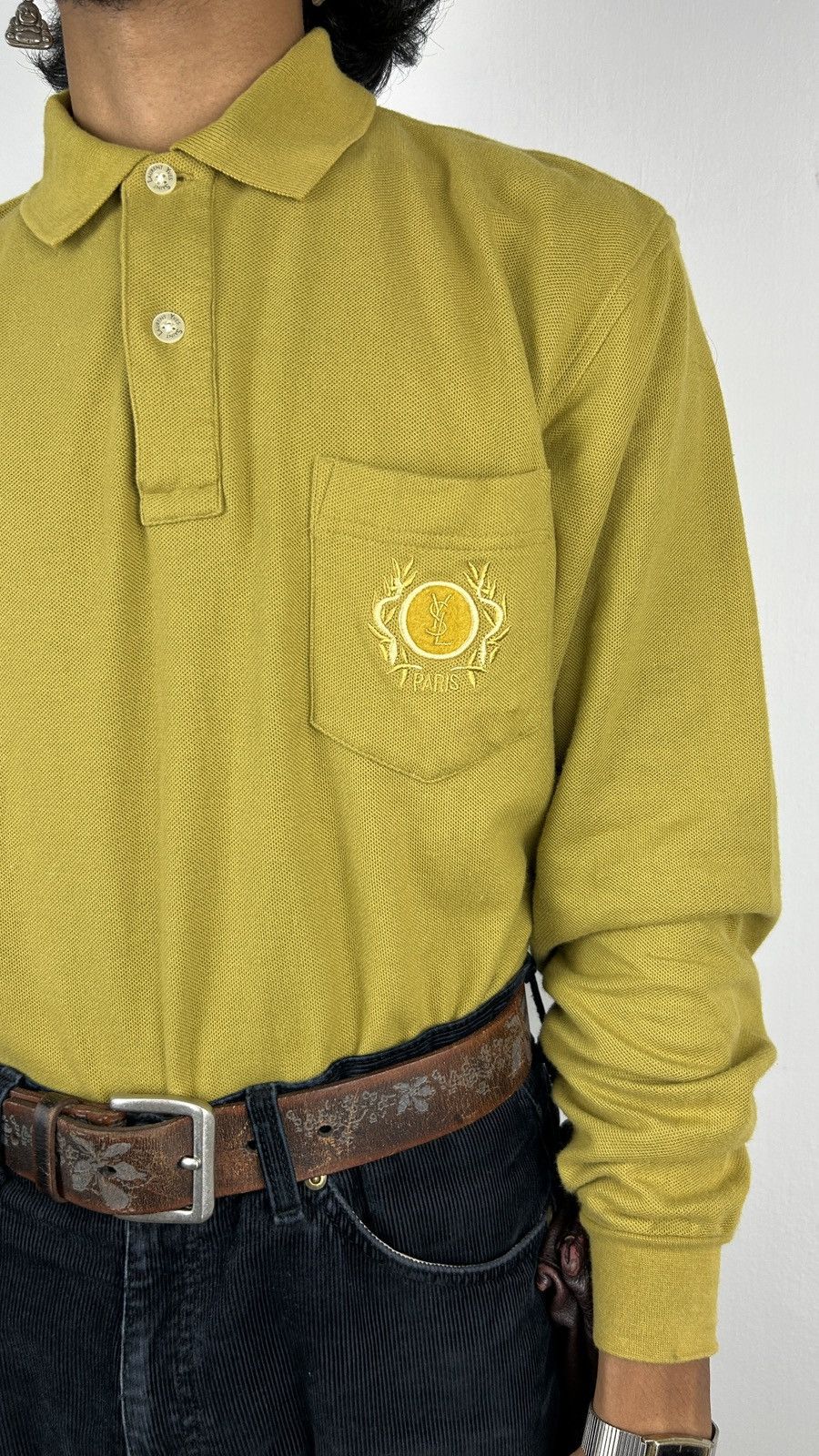 Vintage × Yves Saint Laurent Vintage 1990s Yves Saint Laurent Polo Longsleeve Size US M / EU 48-50 / 2 - 3 Thumbnail