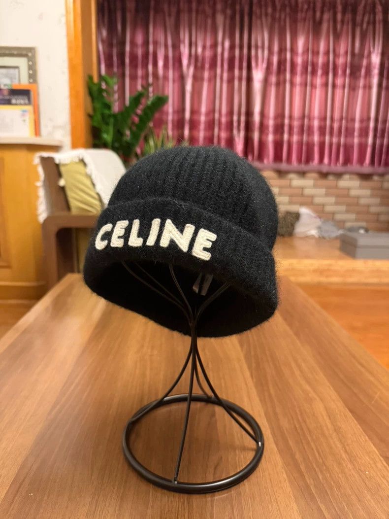 Celine celine 23fw black knit logo cold hat 2506-Nextarrow | Grailed