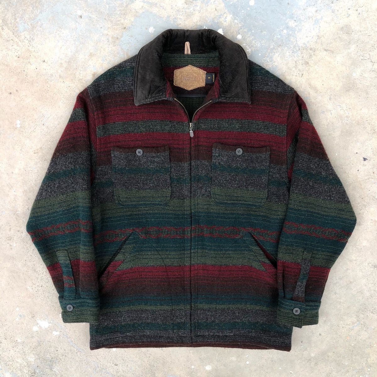 80〜90s woolrich wool jacket USA製 Vintage 90s Woolrich Aztec Wool Zipper Jacket Native Navajo