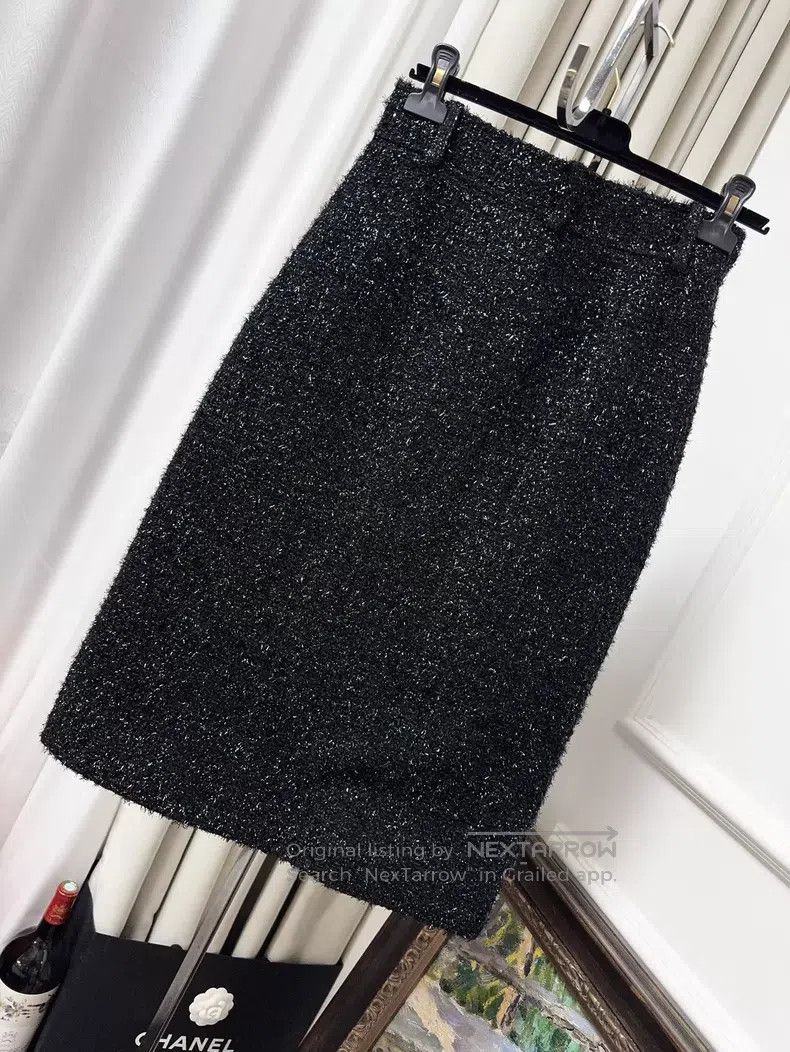 Balenciaga Balenciaga Black Fleece Single Button Skirt Size 35" - 2 Thumbnail