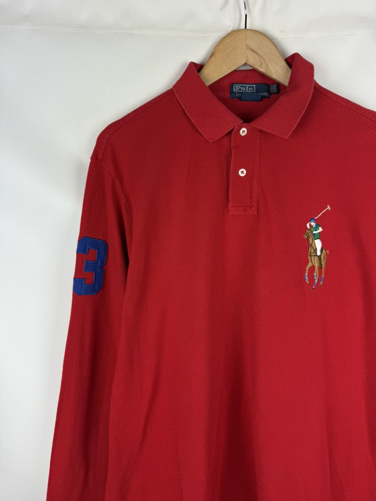 Polo Ralph Lauren Polo By Ralph Lauren Long Sleeve Big Pony 3 Polo Shirt Size US XL / EU 56 / 4 - 2 Thumbnail