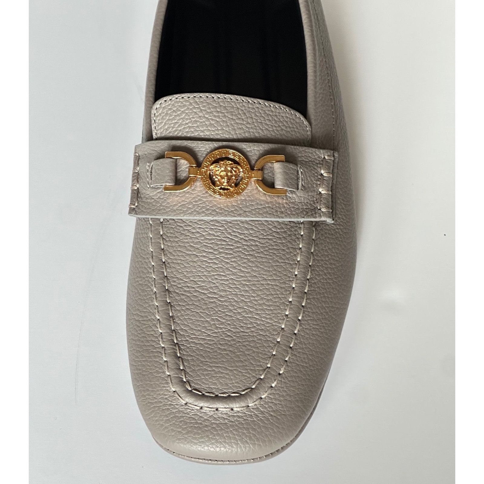 Versace Versace Gold Medusa Gray Leather Driver Shoes 8 US 1017072 Size US 8 / EU 41 - 9 Thumbnail