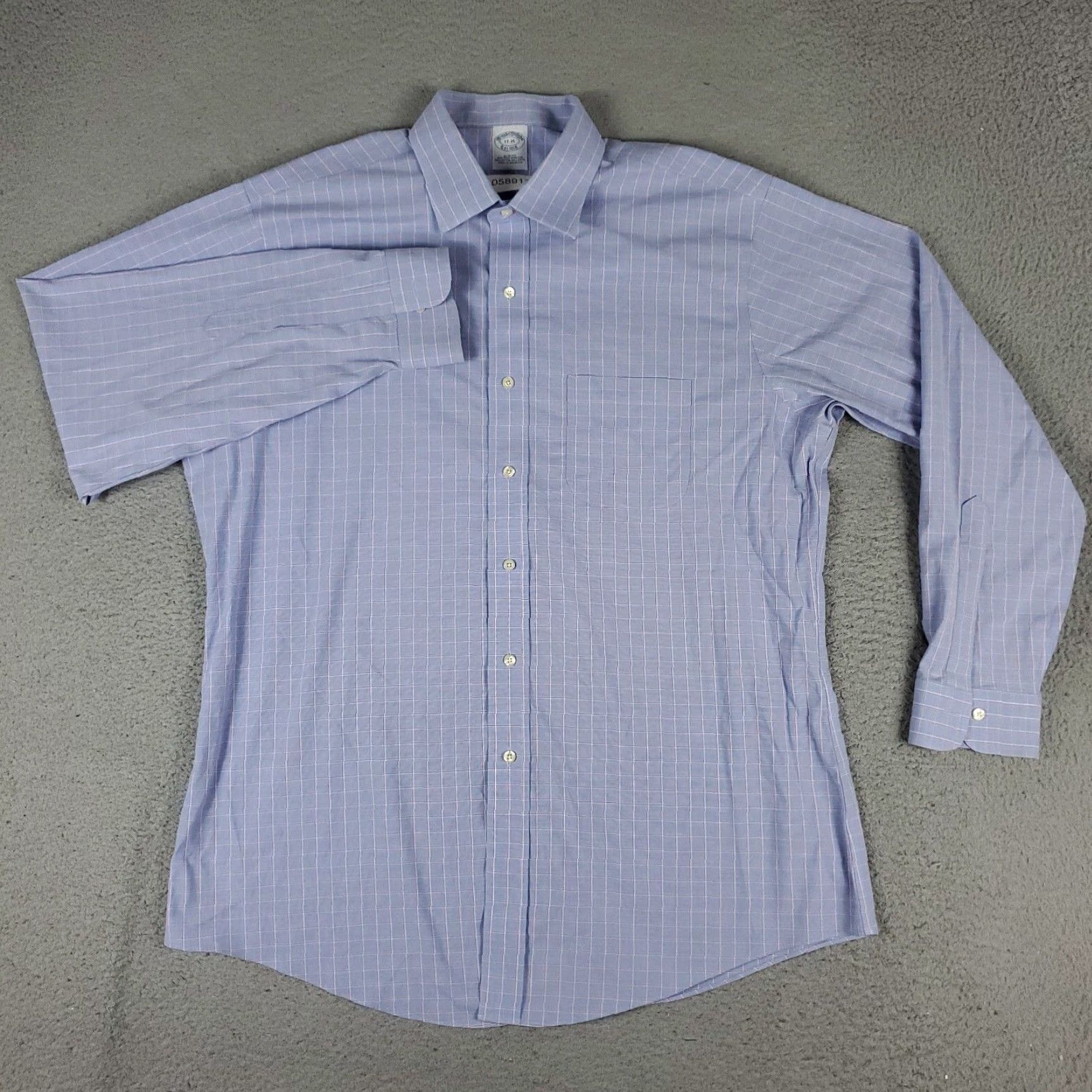 Brooks Brothers VINTAGE Brooks Brothers Dress Shirt Men 17 Blue Plaid Slim Fit Long Sleeve Business Casual Formal Workwear Size 46R - 3 Thumbnail