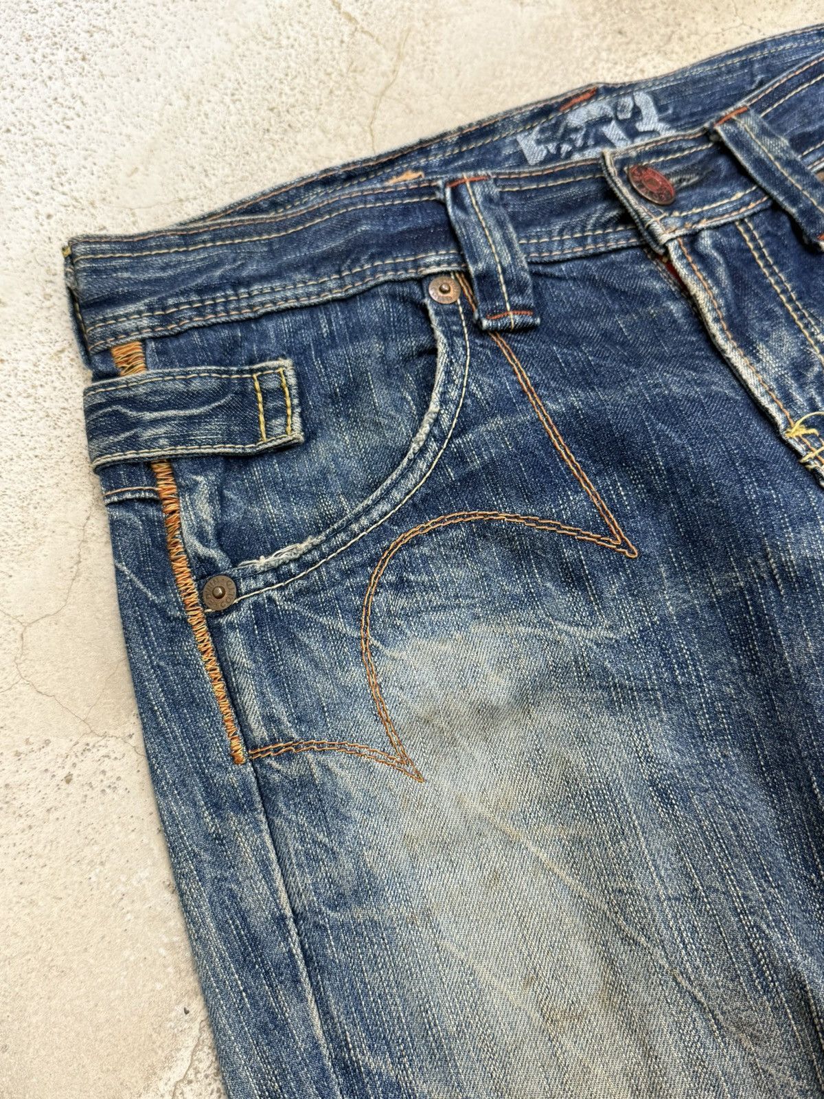 Edwin Vintage Edwin Blue Trip 503 Mudwash Dirty Distress Denim Size US 30 / EU 46 - 9 Thumbnail
