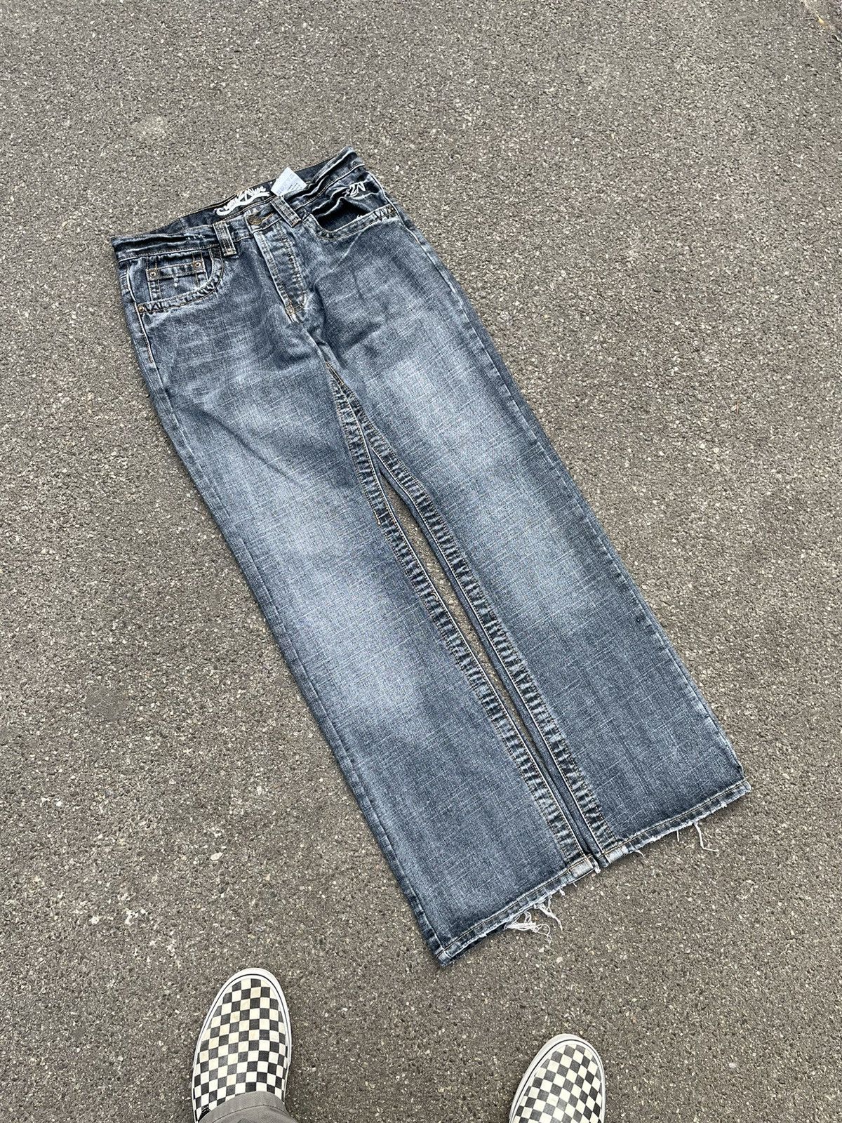 Japanese Brand × Vintage Y2K Biker Chrome Hearts Style Straight Fit Jeans Size US 32 / EU 48 - 1 Thumbnail