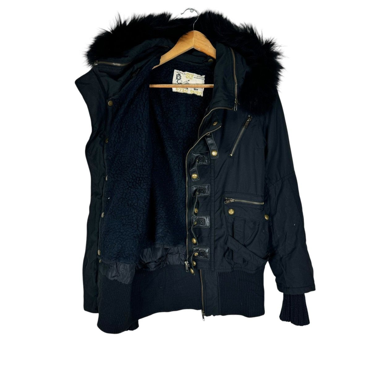 If Six Was Nine 🌟SLY GLAMOUR BONDAGE FUR HOODIE JACKET Size M / US 6-8 / IT 42-44 - 8 Thumbnail