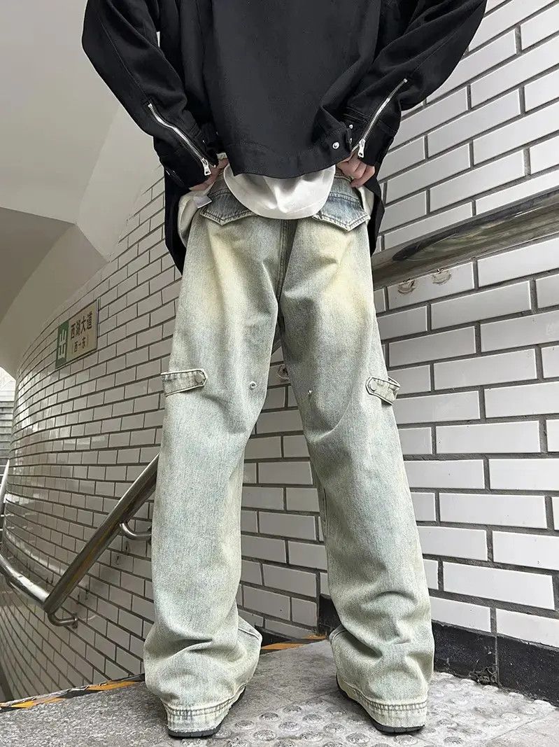 Japanese Brand Loose straight leg wide leg patchwork jeans Size US 32 / EU 48 - 5 Thumbnail