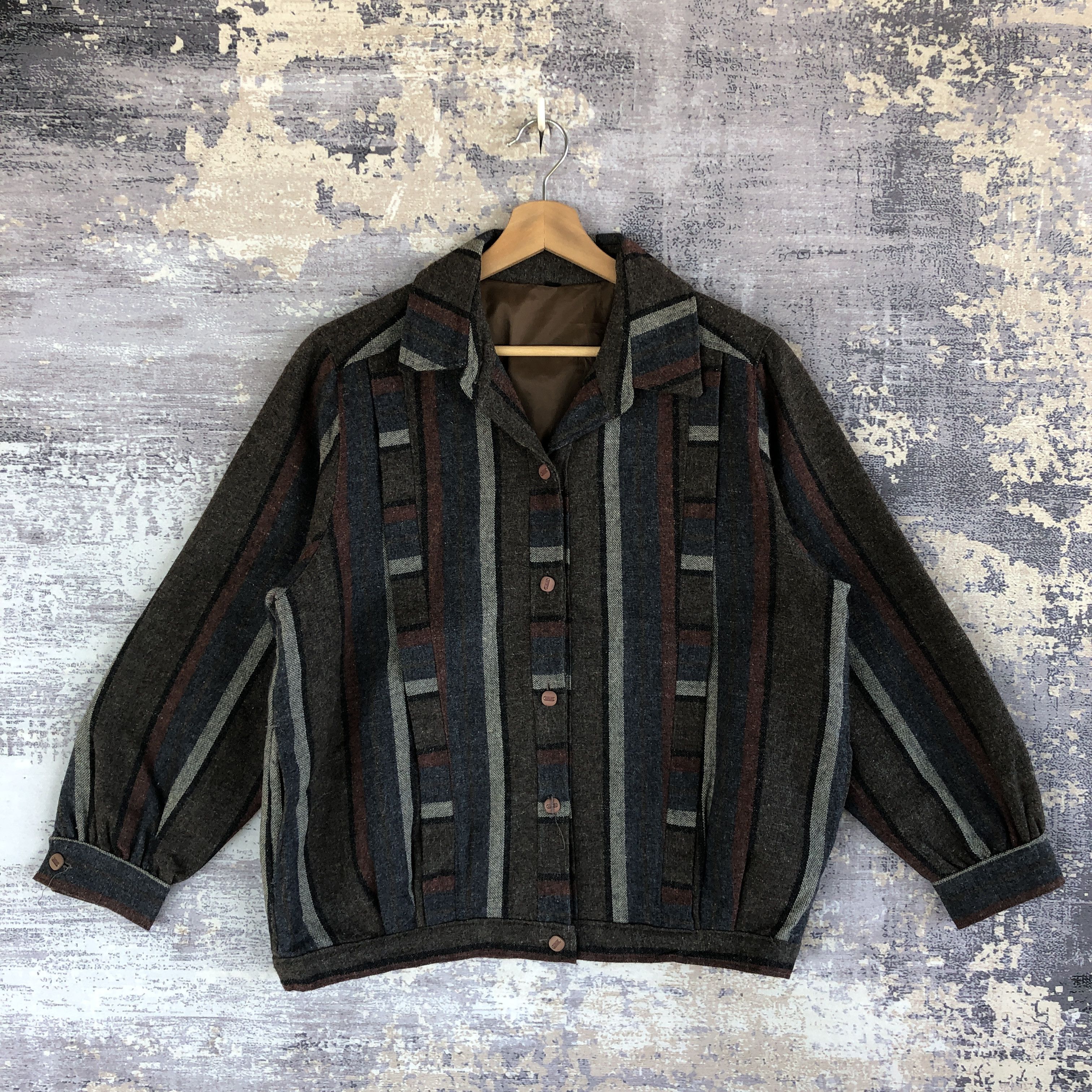 Japanese Brand × Vintage Vintage Japanese Aztec Wool Varsity Jacket Size US M / EU 48-50 / 2 - 1 Thumbnail