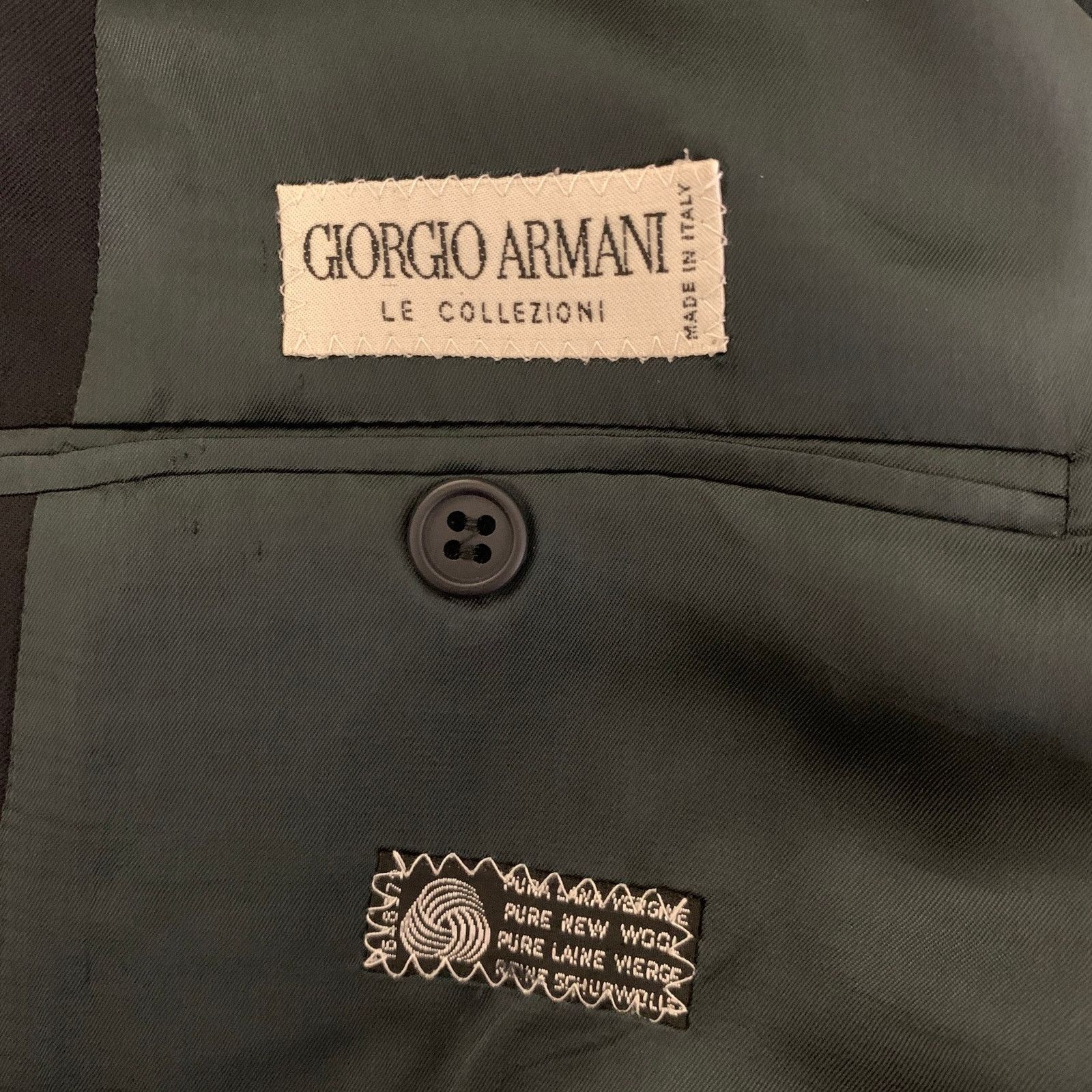 Giorgio Armani GIORGIO ARMANI Chest 46 Navy Wool Notch Lapel Sport Coat Size 46R - 5 Thumbnail