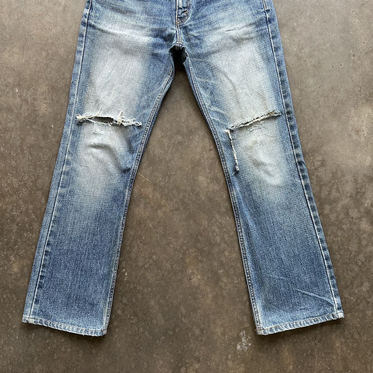 Japanese Brand × Jean × Vintage Vintage Japanese Distressed Bootcut Faded Denim Jean Pant Size US 30 / EU 46 - 2 Thumbnail