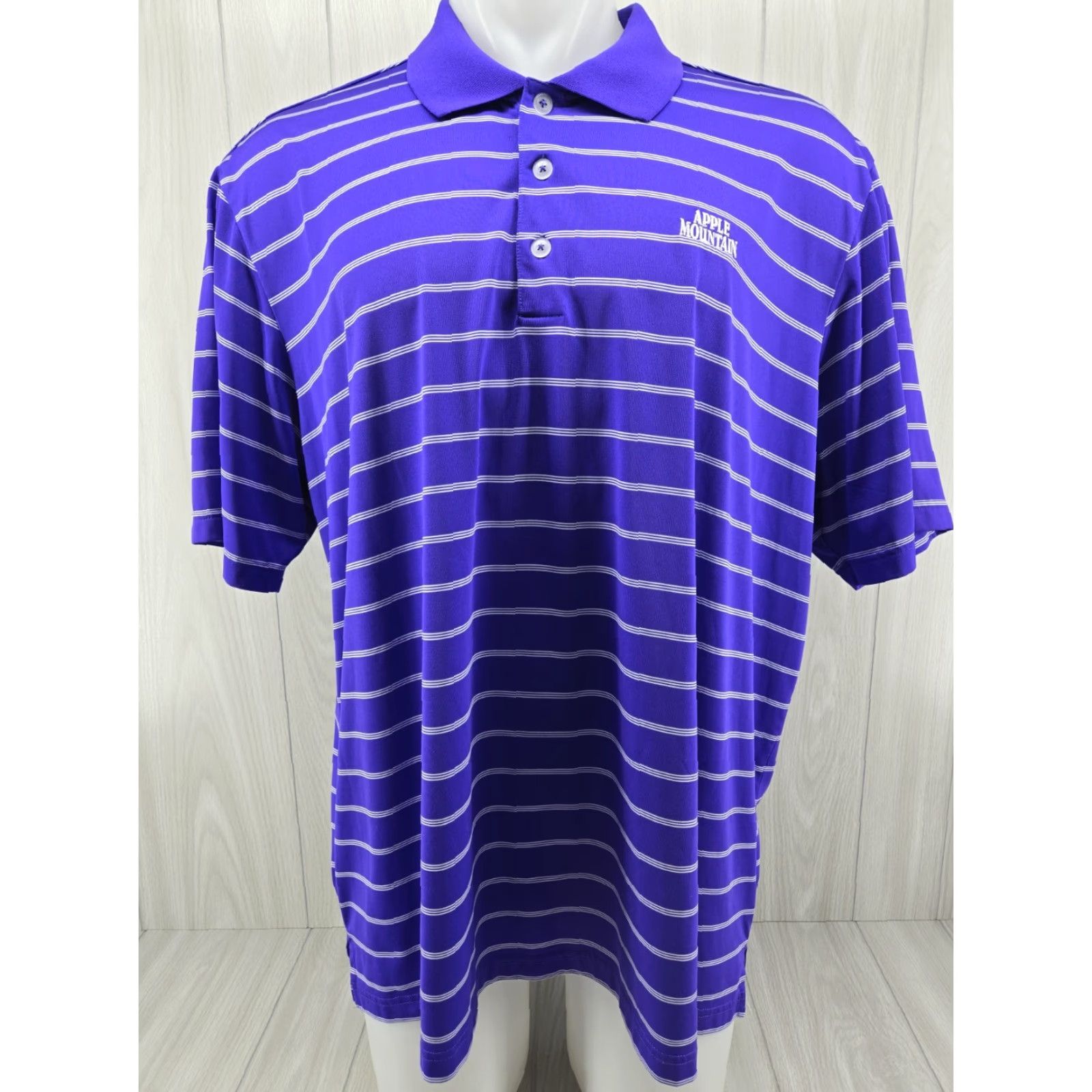 Adidas Adidas Apple Mountain Puremotion Men's Polo 2XL Purple Striped Golf Shirt Size US XXL / EU 58 / 5 - 2 Thumbnail