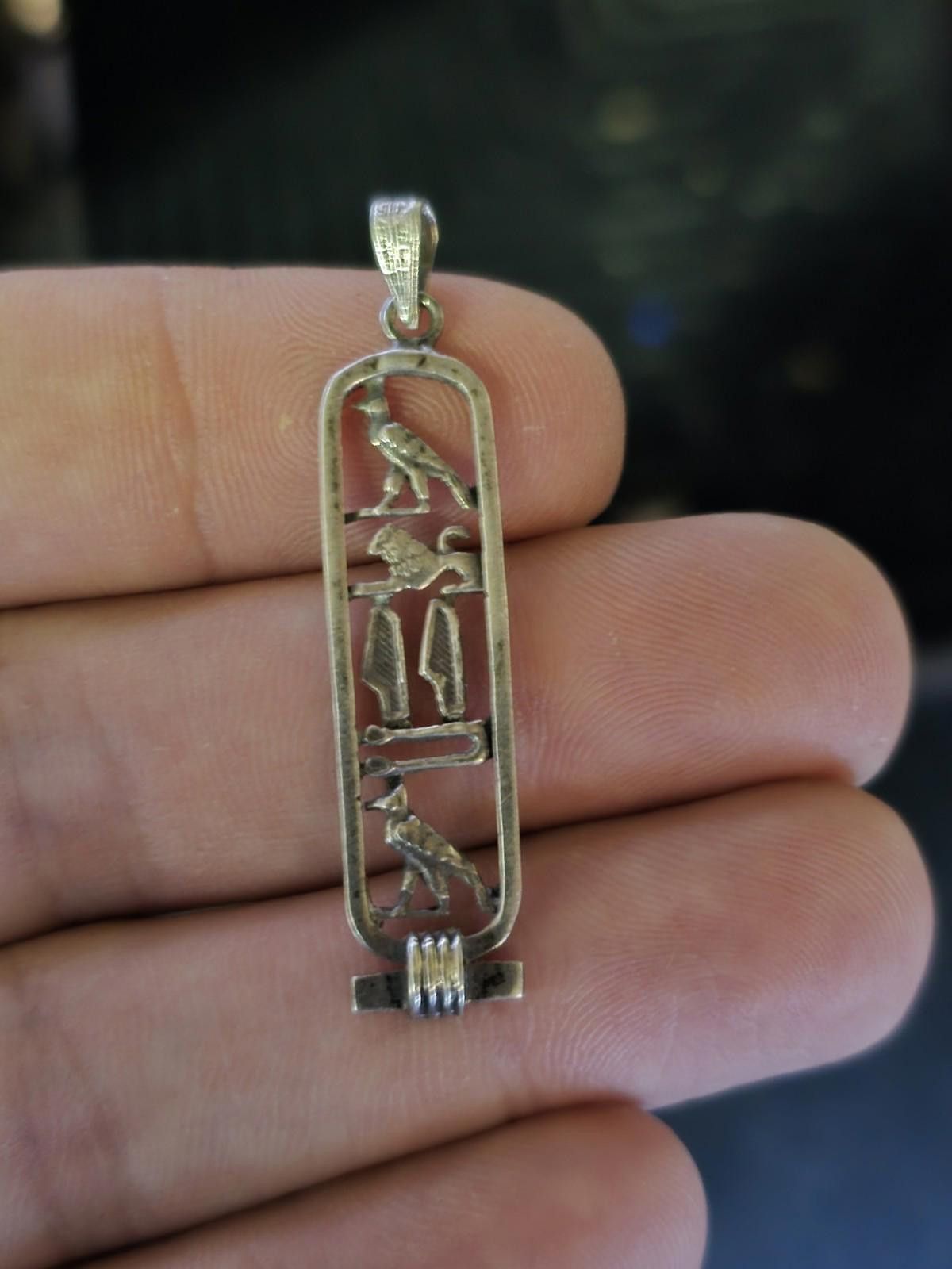 The Unbranded Brand Vintage 925 Sterling Silver Egyptian Cartouche Pendant Alisa Size ONE SIZE - 7 Thumbnail