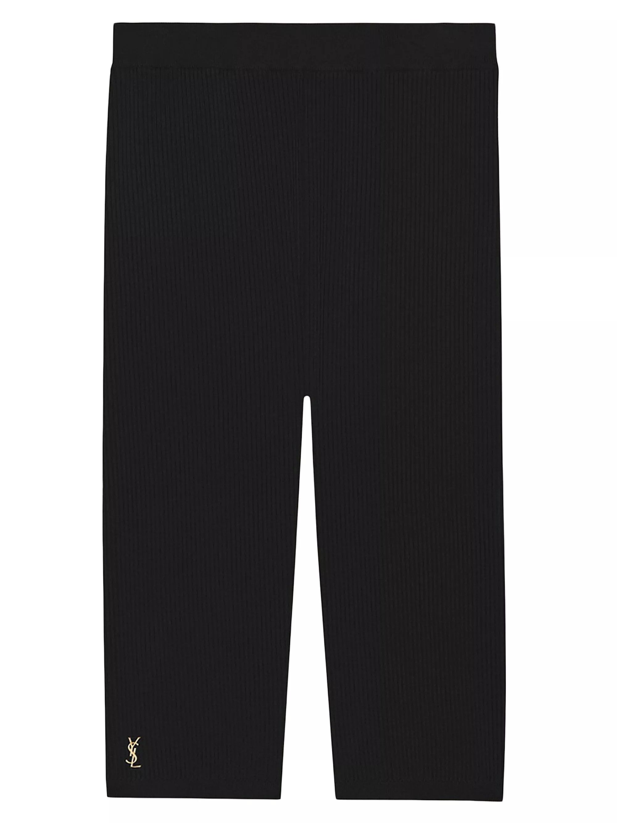 Saint Laurent Paris o1b1hav110525 Cassandre Rider Short in Ribbed Knit in Black Size 30" / US 8 / IT 44 - 2 Thumbnail