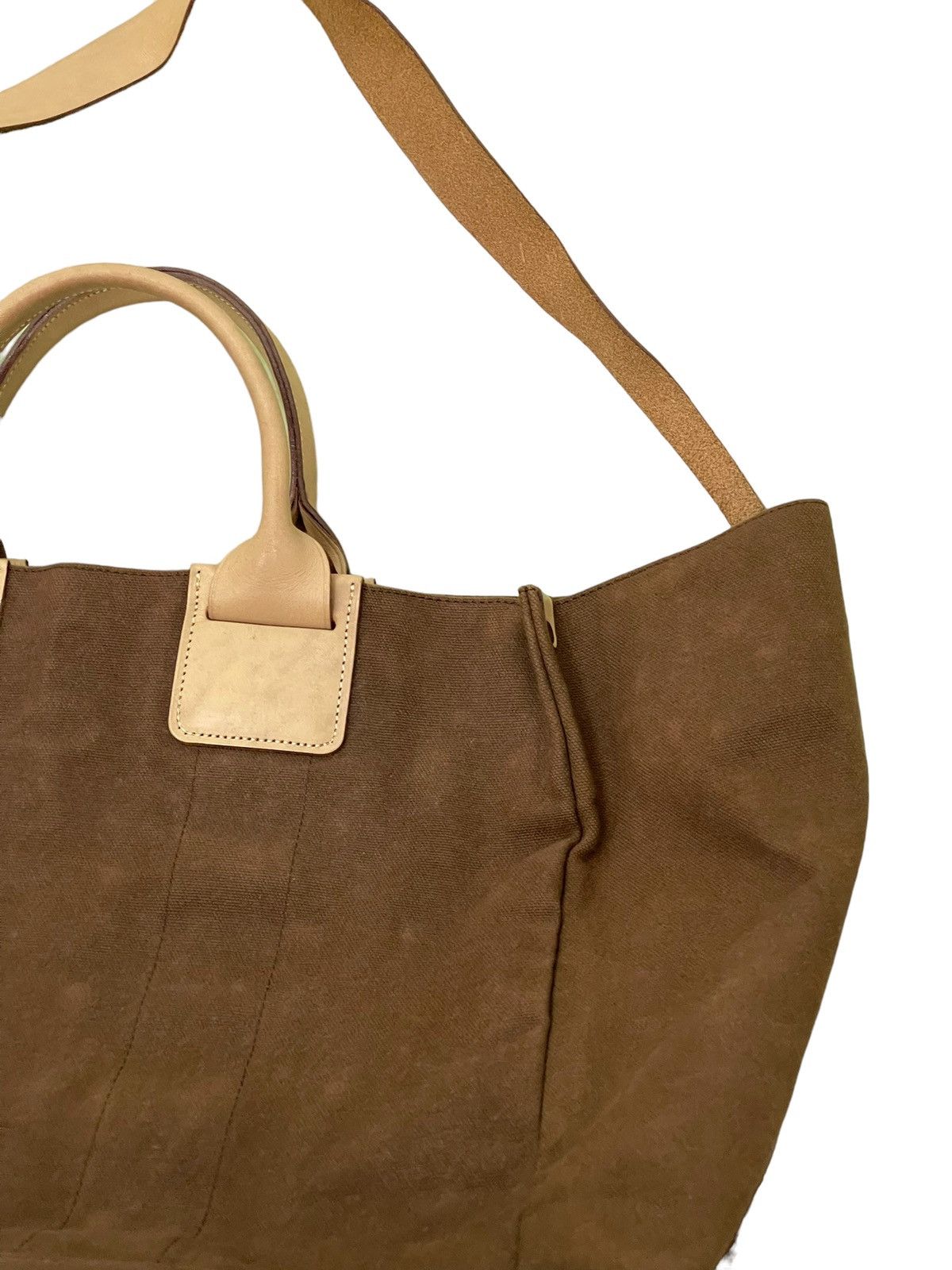 Japanese Brand Large Tote Shoulder Bag Sazaby Japan Cotton Canvas Leather Size ONE SIZE - 5 Thumbnail