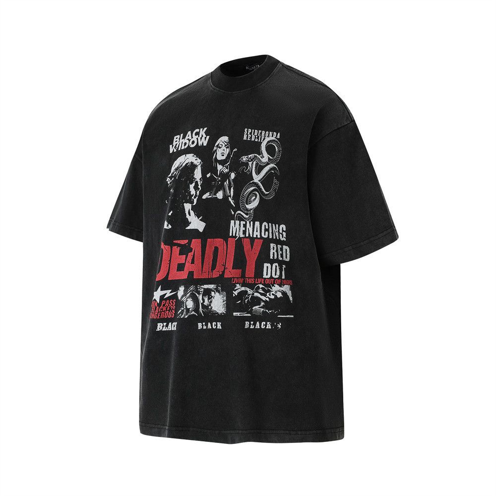 Japanese Brand × Vintage Men's trendy distressed T-shirt with retro character prints Size US 32 / EU 48 - 2 Thumbnail