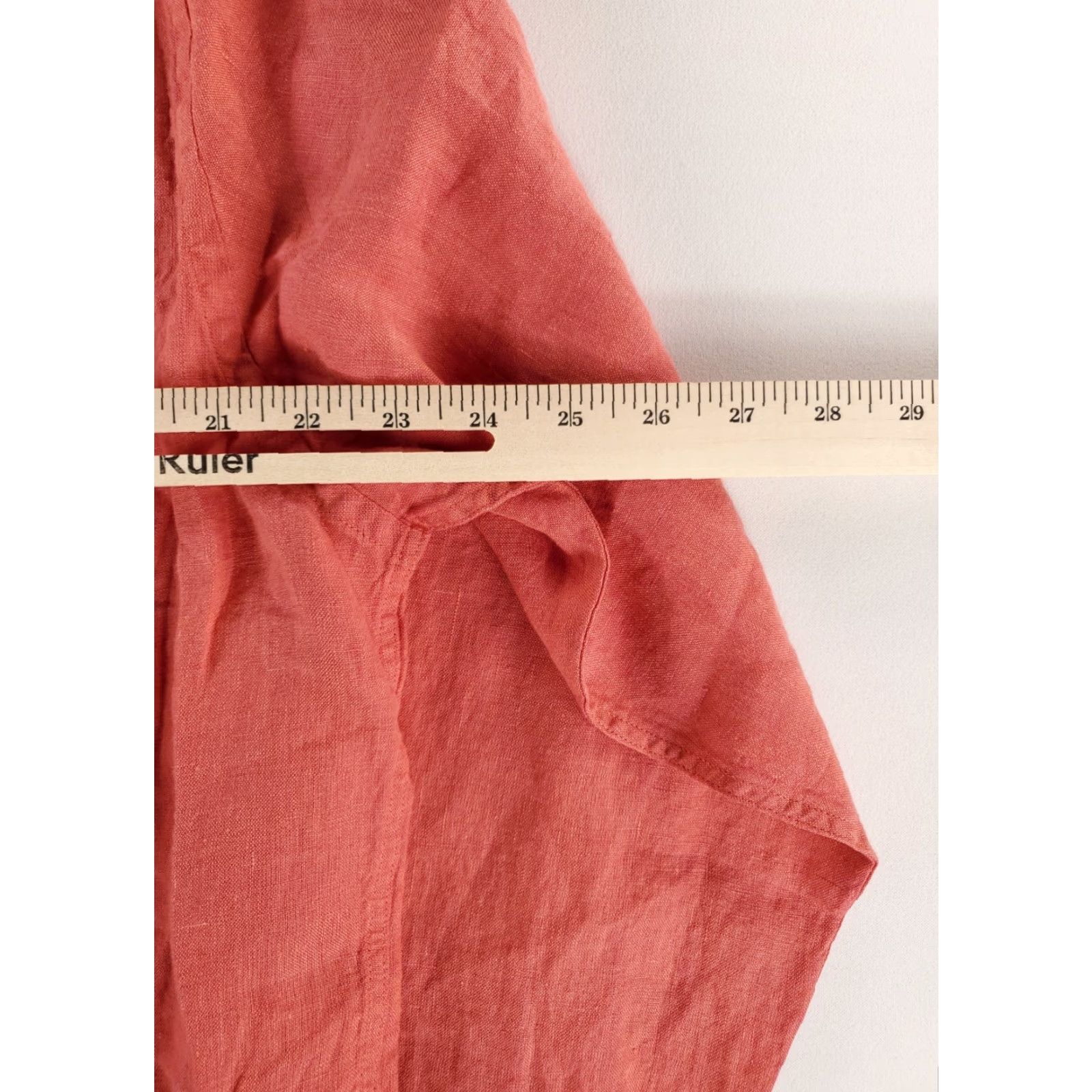 Charles Tyrwhitt Charles Tyrwhitt 100% Linen Button Up Shirt Classic Fit Red Salmon Mens L Size US L / EU 52-54 / 3 - 4 Thumbnail