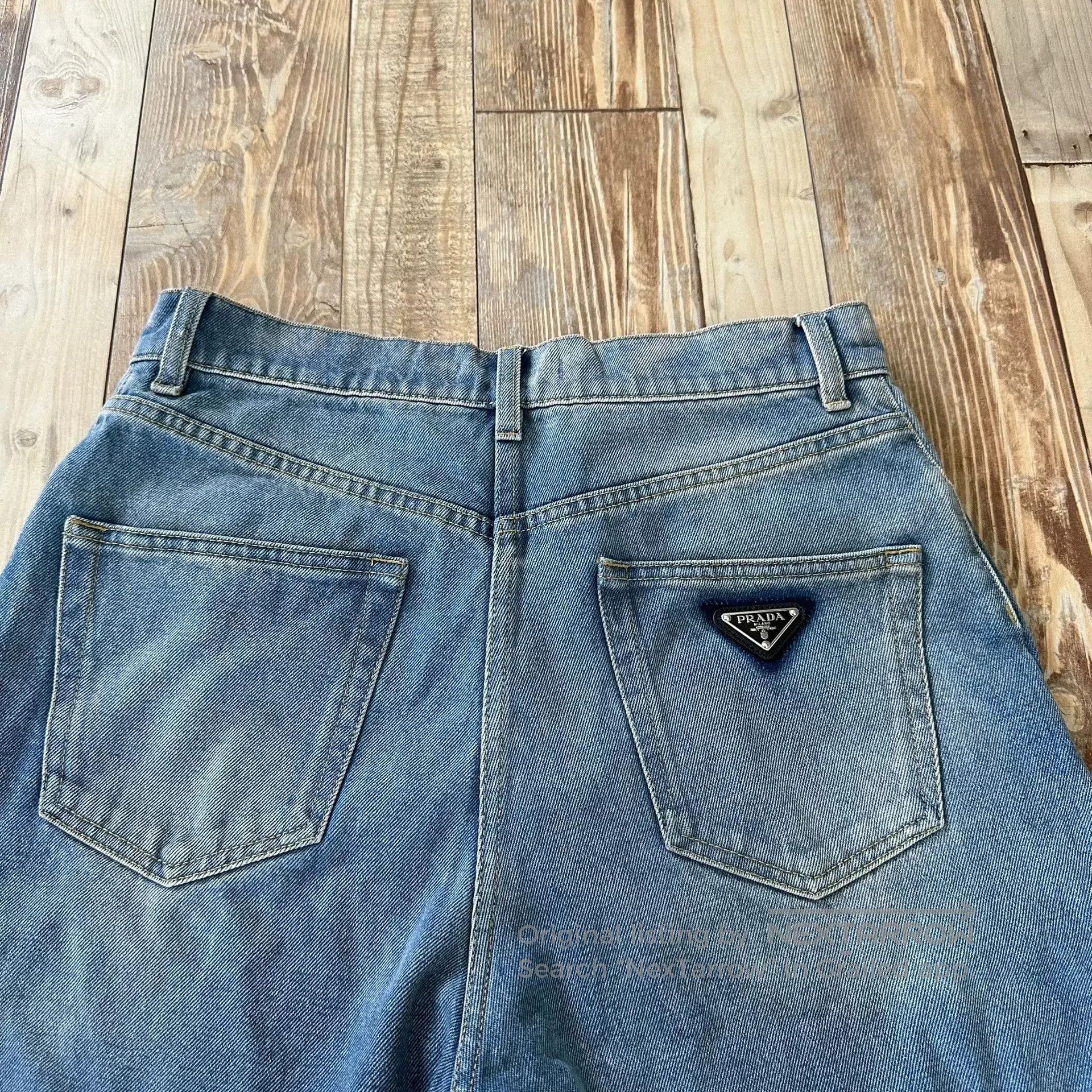 Prada Prada Blue Triangle Logo Washed Jeans. Size US 30 / EU 46 - 7 Thumbnail