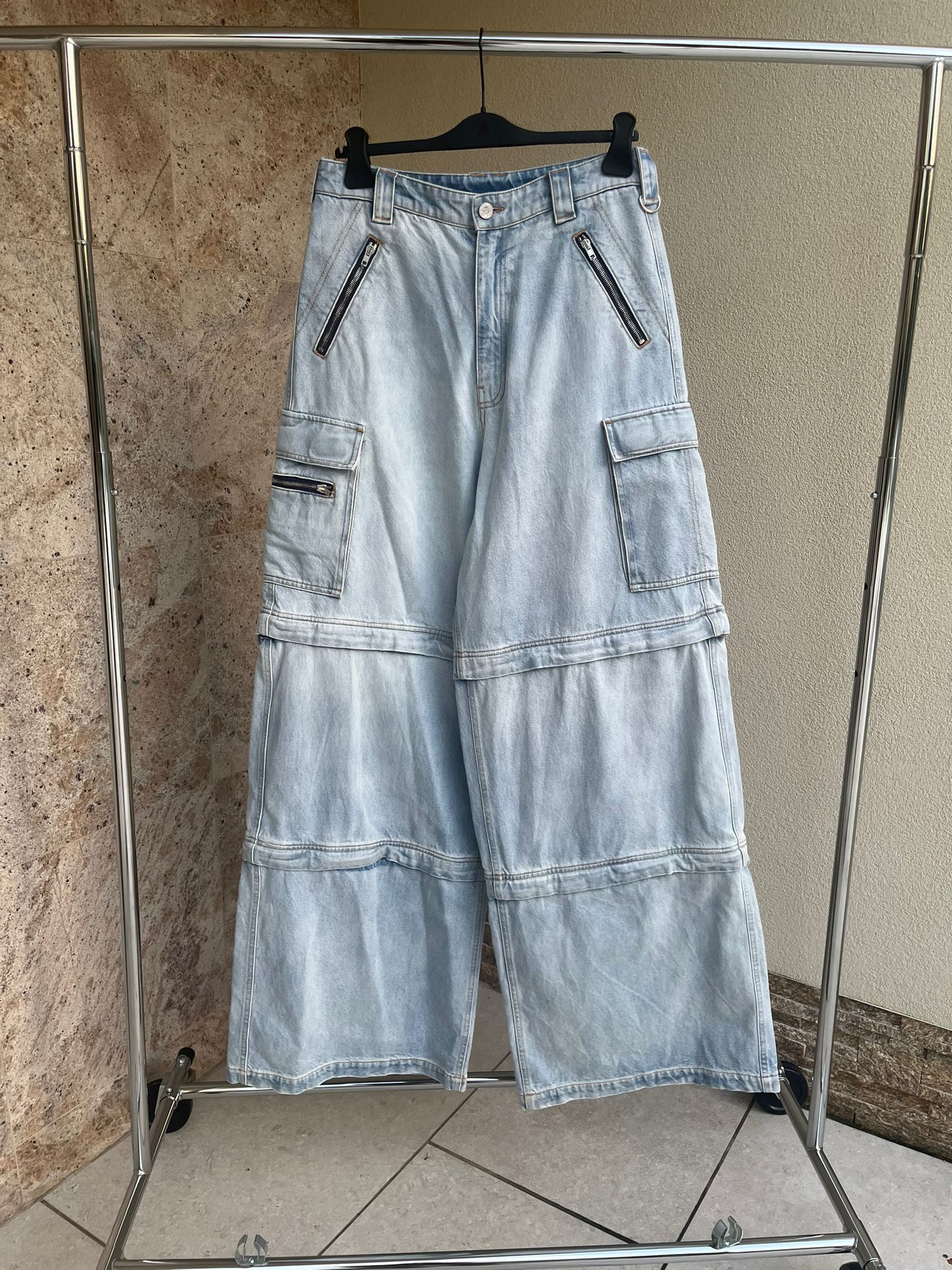 Vetements Triple Zip Baggy Jeans in Denim Light Blue Size US 30 / EU 46 - 3 Thumbnail