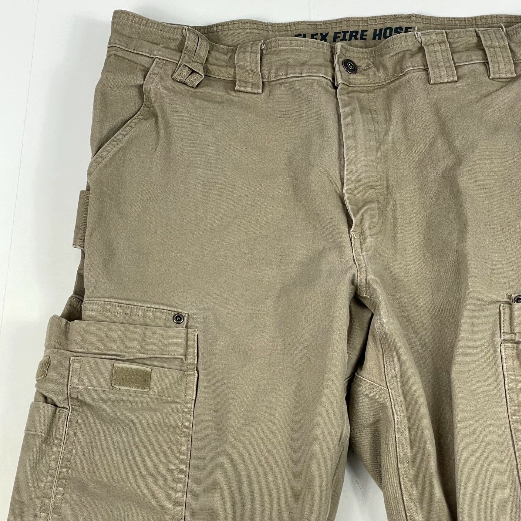 Vintage Duluth Mens Pants 38 x 30 Beige Flex Fire Hose Canvas Cargo Workwear Utility Size US 38 / EU 54 - 2 Thumbnail