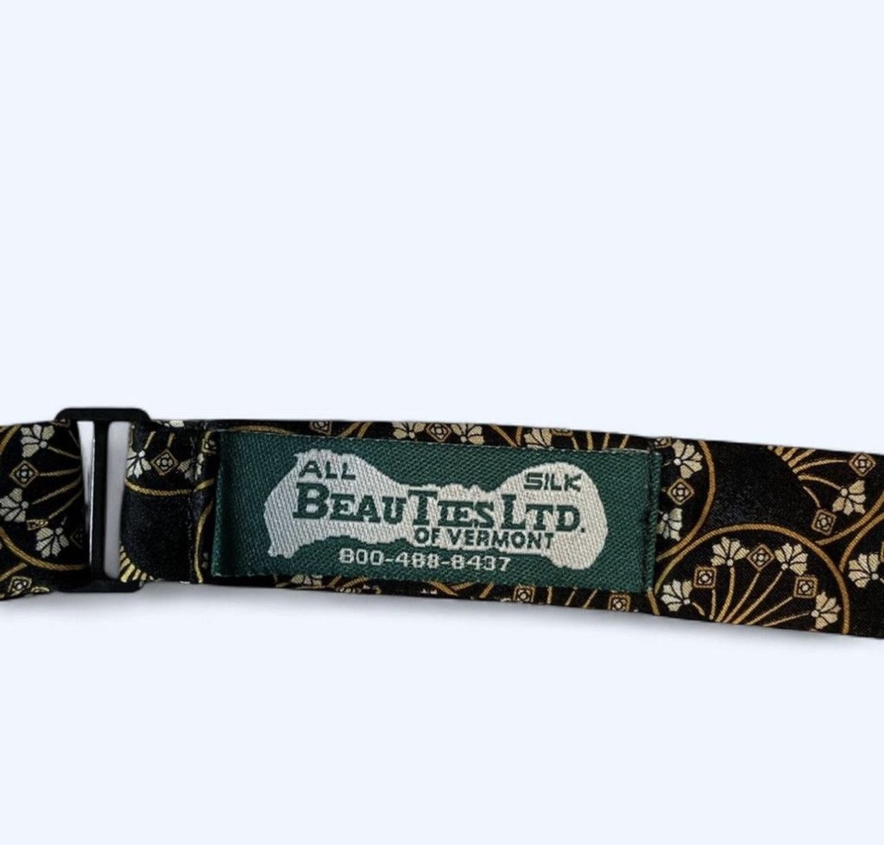 Other Vtg Beau Ties Ltd of Vermont Silk Bow Tie Black Gold Print Size ONE SIZE - 6 Thumbnail