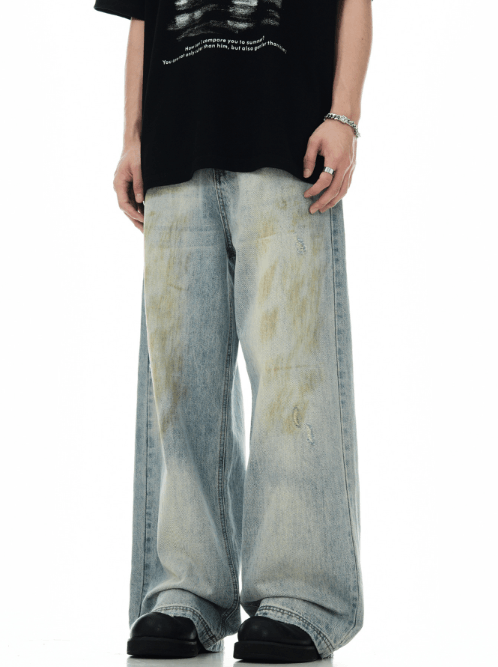 Japanese Brand × Jean American retro dirty mud dyed distressed jeans Size US 32 / EU 48 - 2 Thumbnail