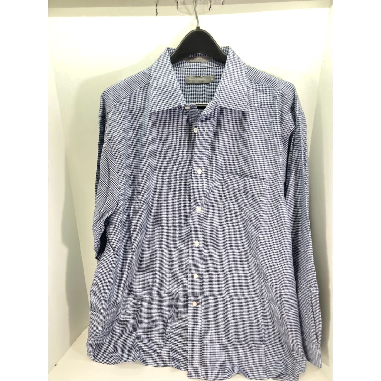 Cremieux Daniel Cremieux Shirt Mens XL Navy Blue White Houndstooth Long Sleeve Button Up Size US XL / EU 56 / 4 - 3 Thumbnail