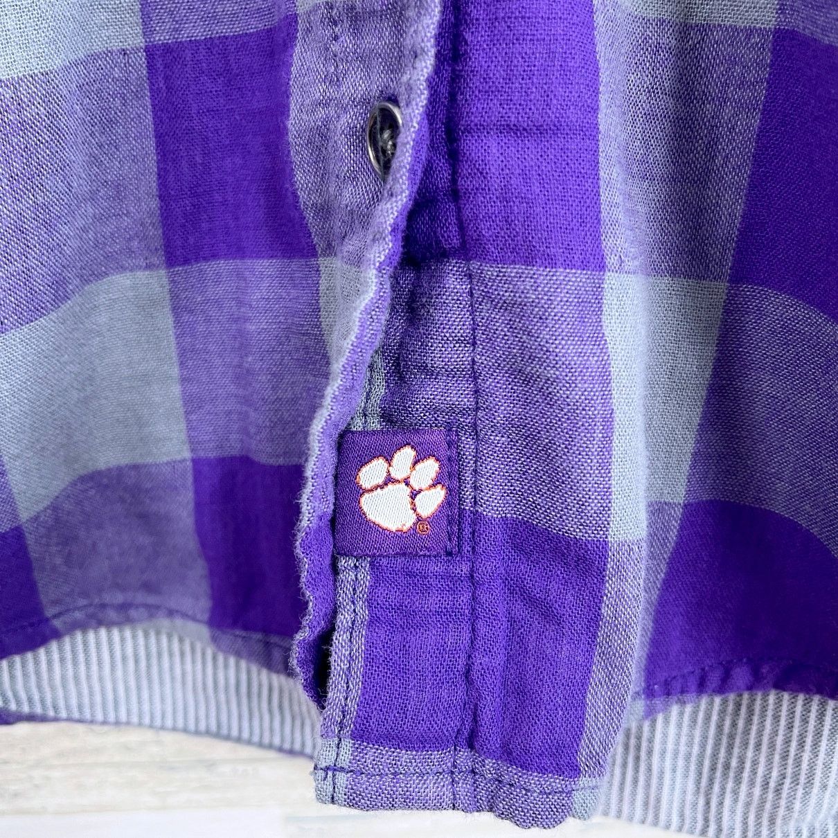 Columbia Clemson Tigers Columbia Hood Shirt Purple Plaid Womens XS Size XS / US 0-2 / IT 36-38 - 4 Thumbnail