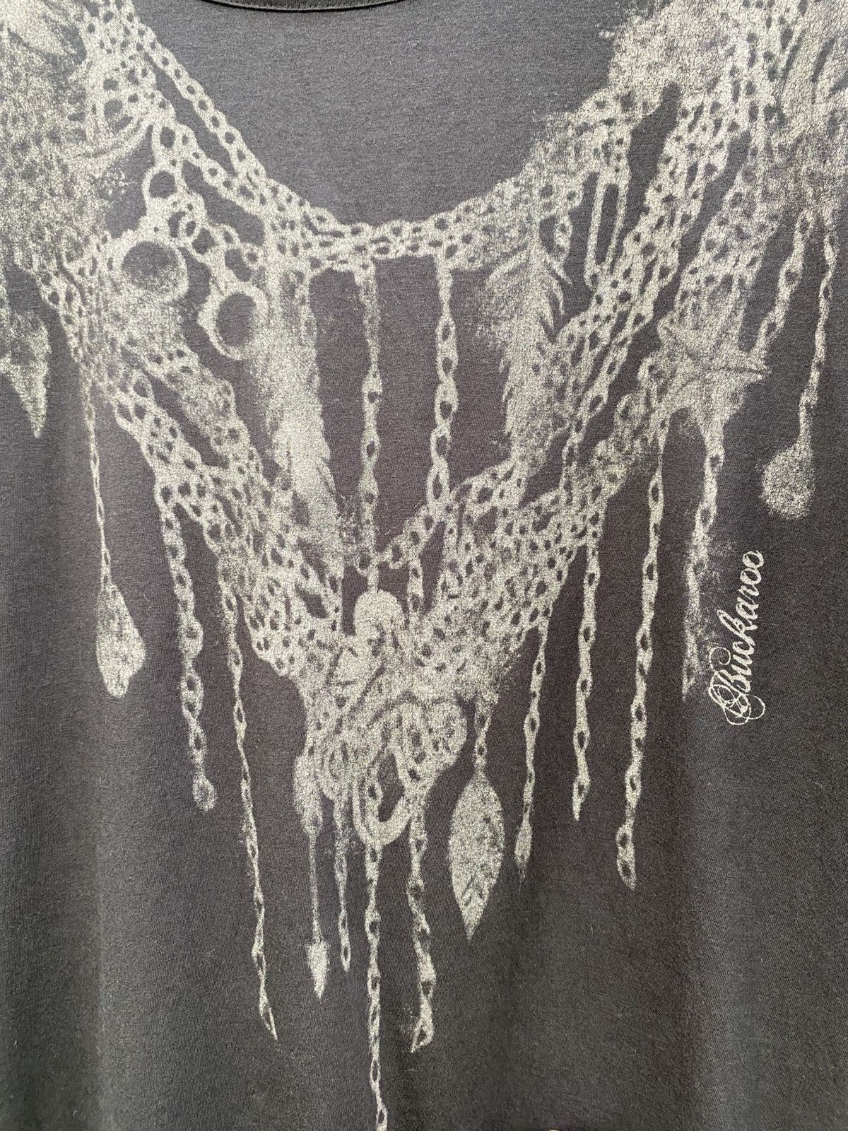 BUCKAROO Buckaroo Jeans Japanese Dark Gothic Chain Print Long Sleeve Size ONE SIZE - 7 Thumbnail
