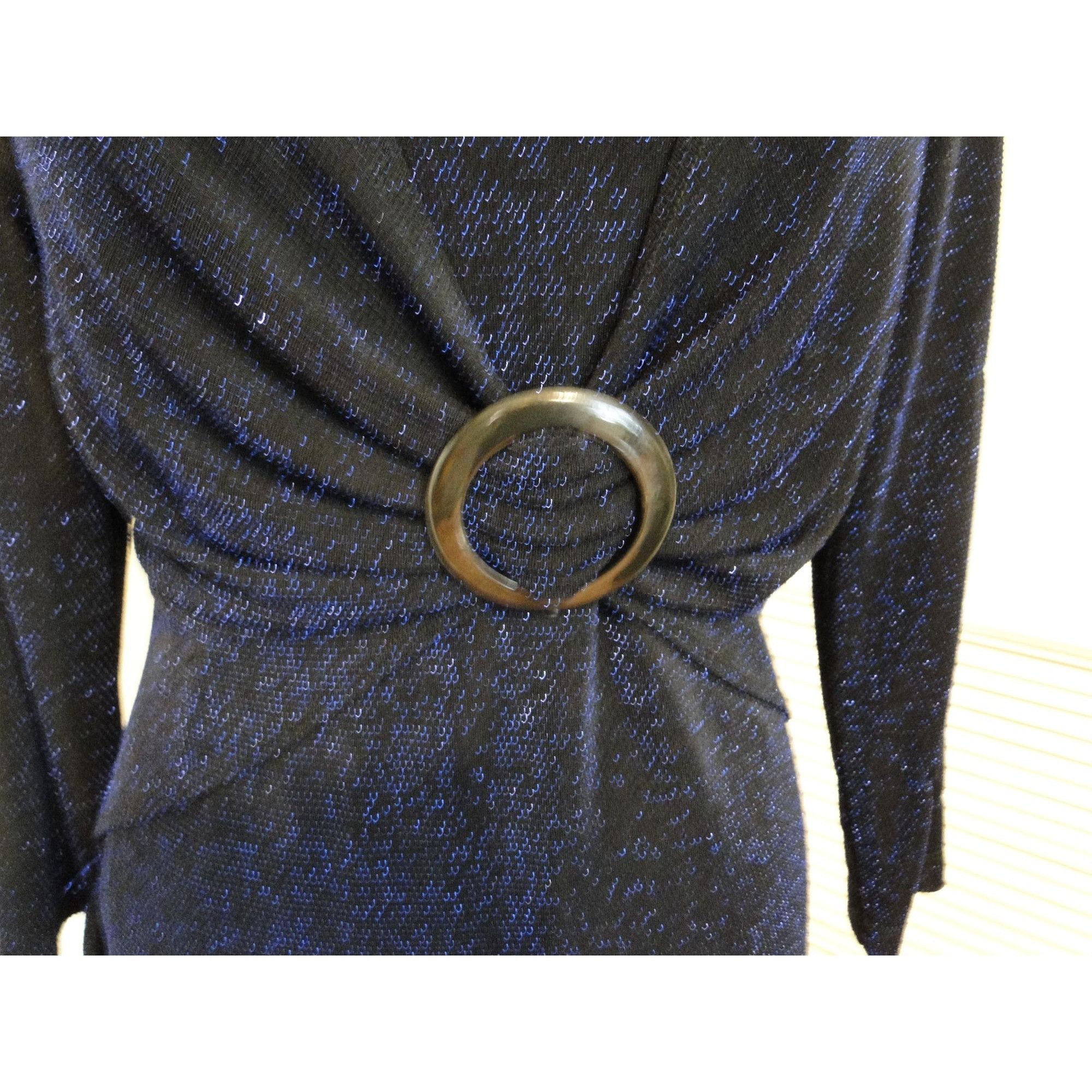 Other Connected Apparel Top Womens Medium M Black Blue Sparkle Size M / US 6-8 / IT 42-44 - 2 Thumbnail