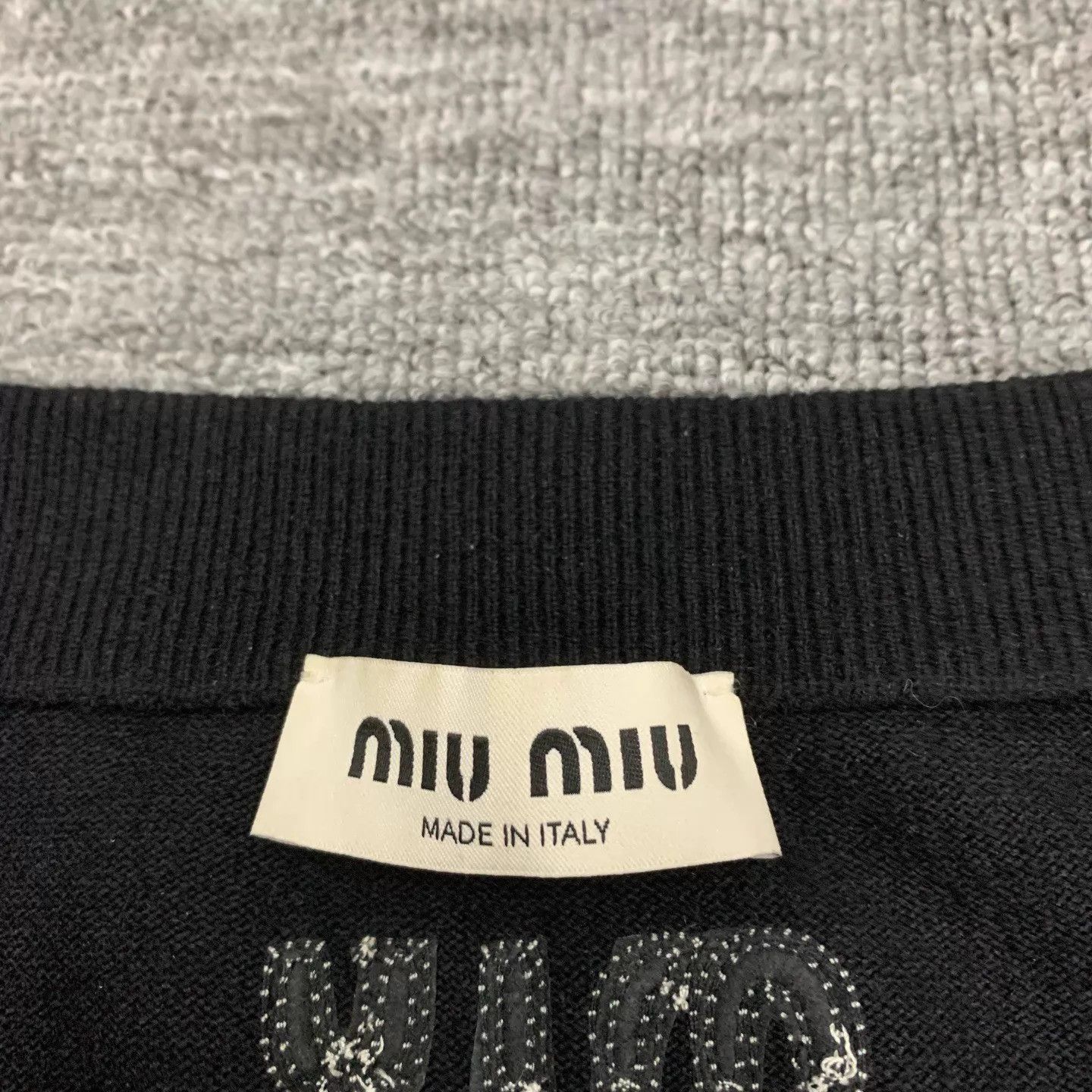 Miu Miu MIU MIU black plush knit mini skirt 40 95new Size 27" / US 4 / IT 40 - 6 Thumbnail
