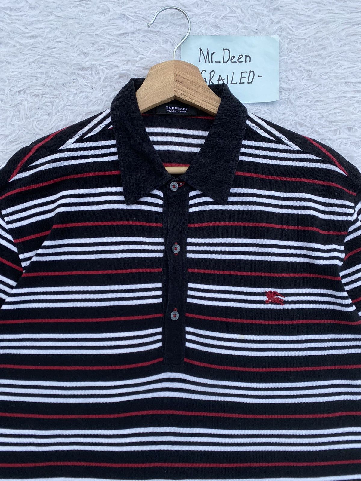 Burberry Rare Vintage Burberry Black Label Stripes Polo Tee Size US M / EU 48-50 / 2 - 1 Thumbnail