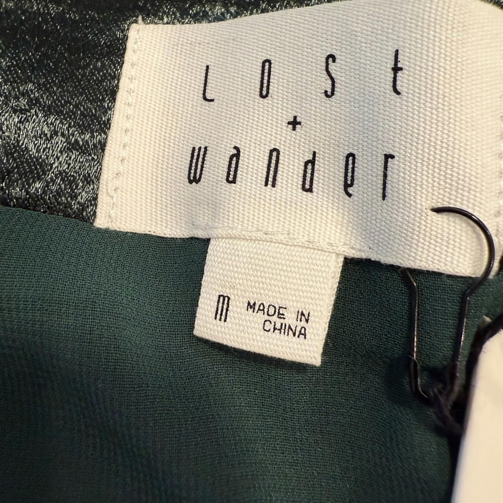 Other Lost + Wander forest green satin mini skirt side zip SZ M Size 32" / US 10 / IT 46 - 5 Thumbnail