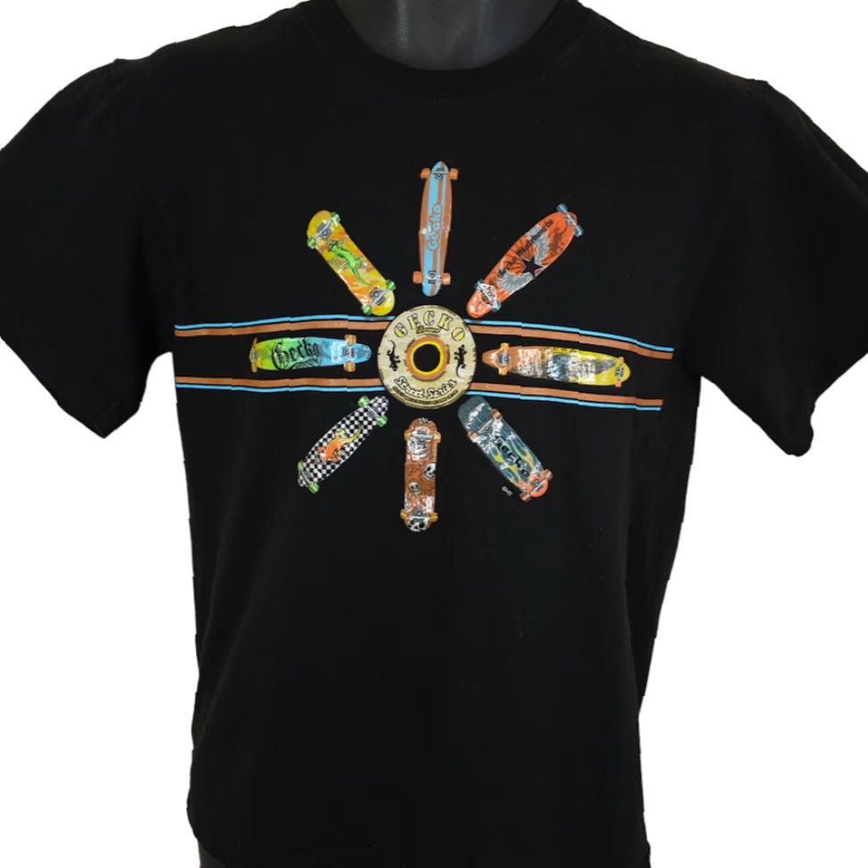 Vintage VINTAGE Gecko Hawaii T Shirt Mens Small 90s Y2K Skater Surfing Black Cotton Short Sleeve Crew Neck Size US S / EU 44-46 / 1 - 2 Thumbnail