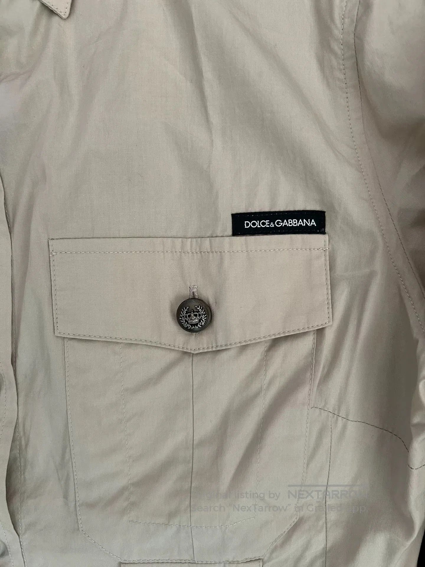 Dolce & Gabbana Fashion Casual Khaki Work Shirt for Women. Size M / US 6-8 / IT 42-44 - 2 Thumbnail