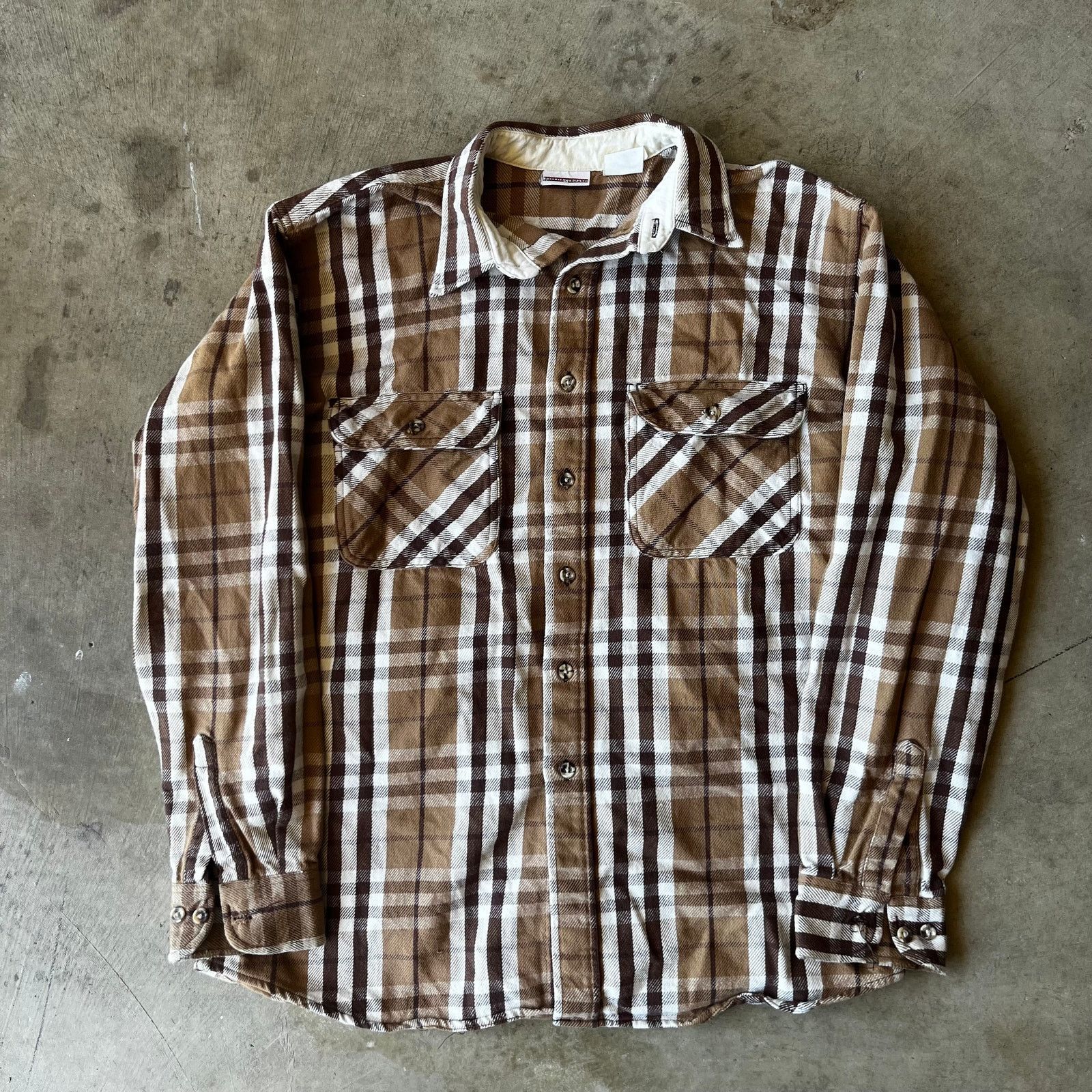 Vintage VINTAGE FIELD STREAM FLANNEL JACKET SHIRT BROWN 80S LARGE Size US L / EU 52-54 / 3 - 1 Thumbnail
