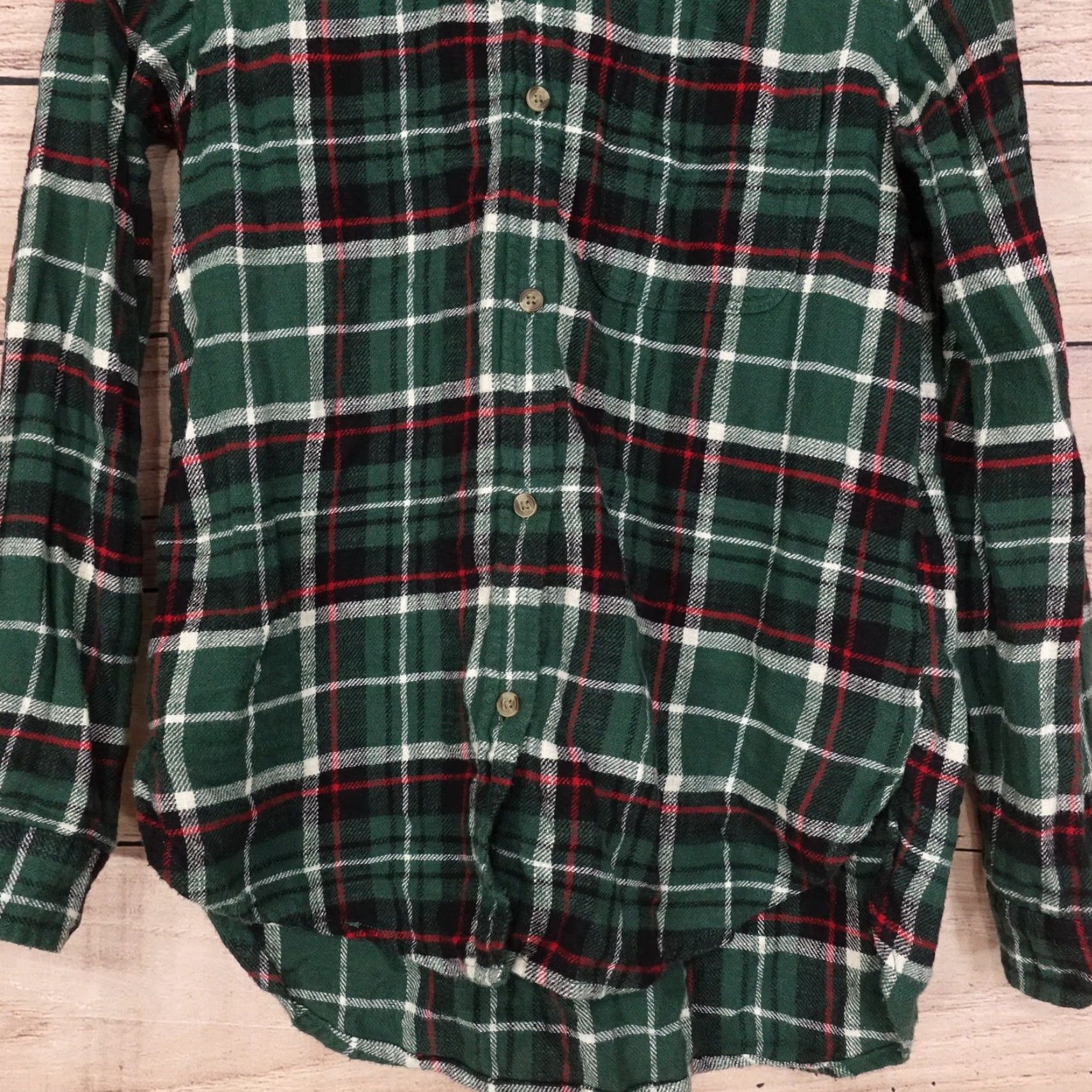Vintage VINTAGE American Eagle Women’s Flannel Shirt Small Green Plaid Casual Basic 90s Size S / US 4 / IT 40 - 3 Thumbnail